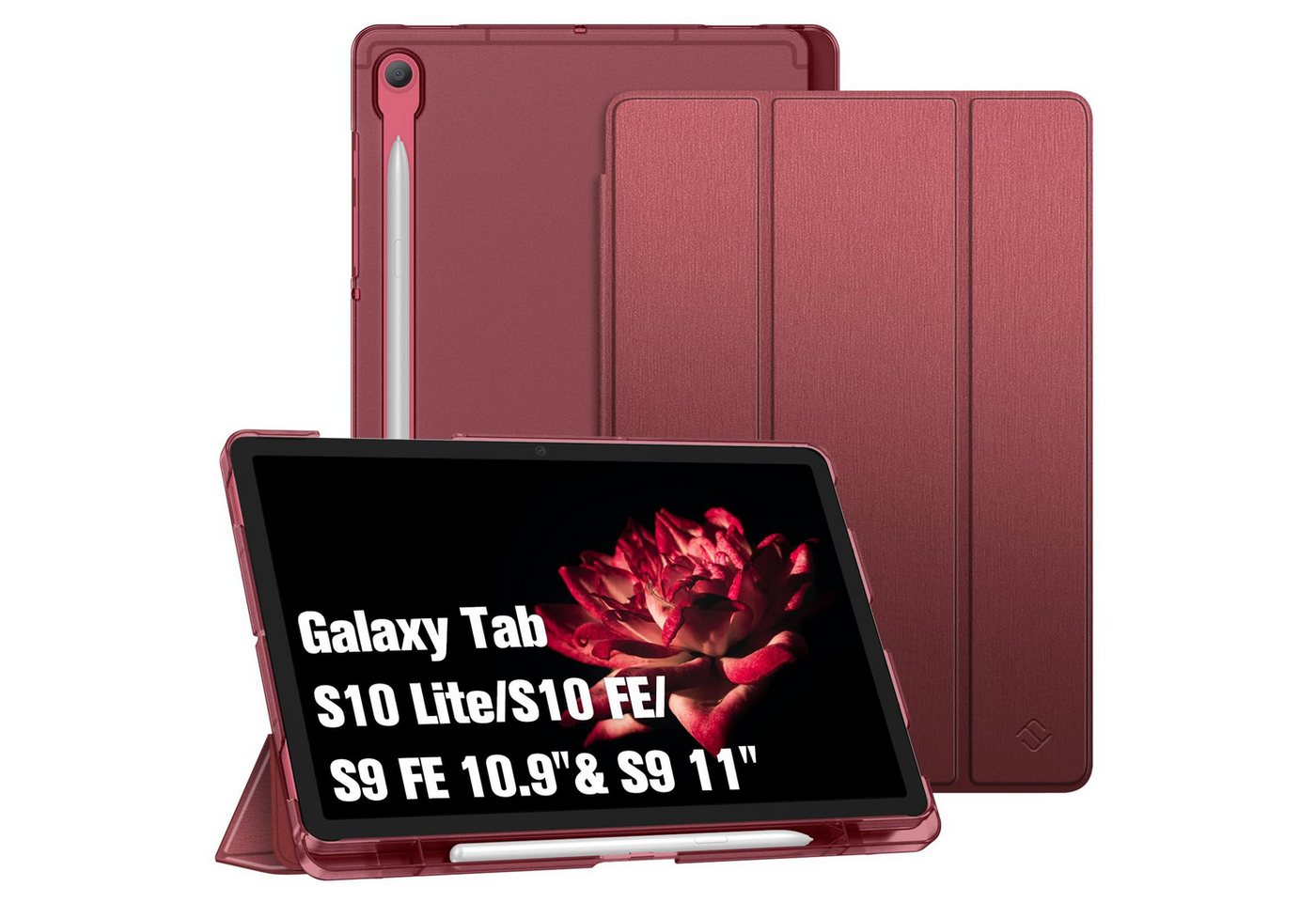 Fintie Tablet-Hülle für Samsung Galaxy Tab S10 Lite/S10 FE/S9 FE 10.9" & S9 11" Tablet, Ultradünn Case mit Stifthalter&Translucent Rückseite, Auto Schlaf/Wach
