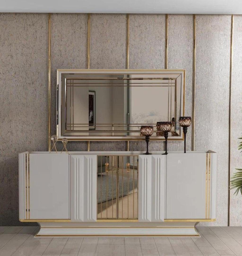 JVmoebel Sideboard Sideboard mit-Spiegel neu schaukelnd Modern Wohnzimmer Material (2 St., 1x Sideboard + 1x Spiegel), Made in Europa