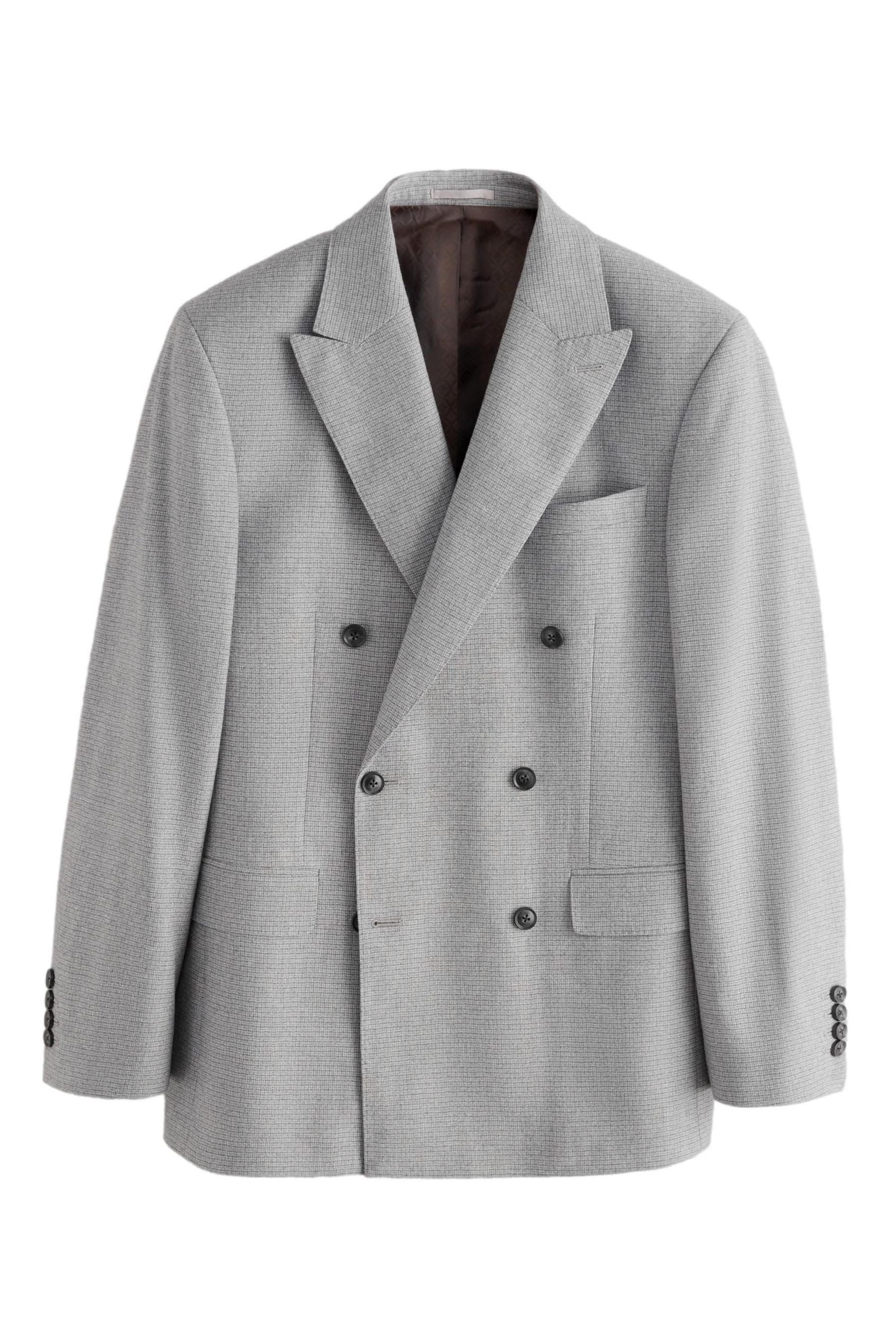 Next Sakko Zweireihiges Anzugsakko mit Hahnentrittmuster (1-tlg)