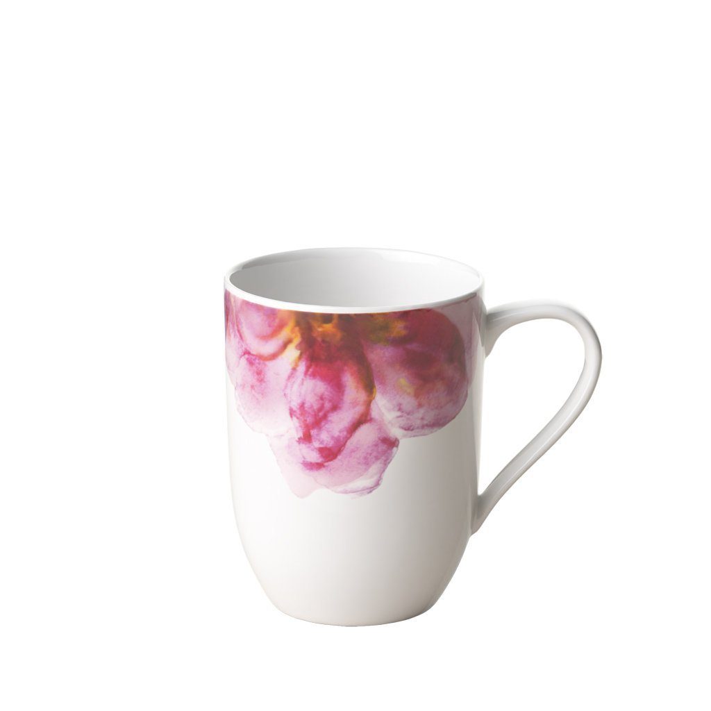 Villeroy & Boch Tasse Rose Garden Kaffeetasse, 290 ml, weiß/rosa, Porzellan