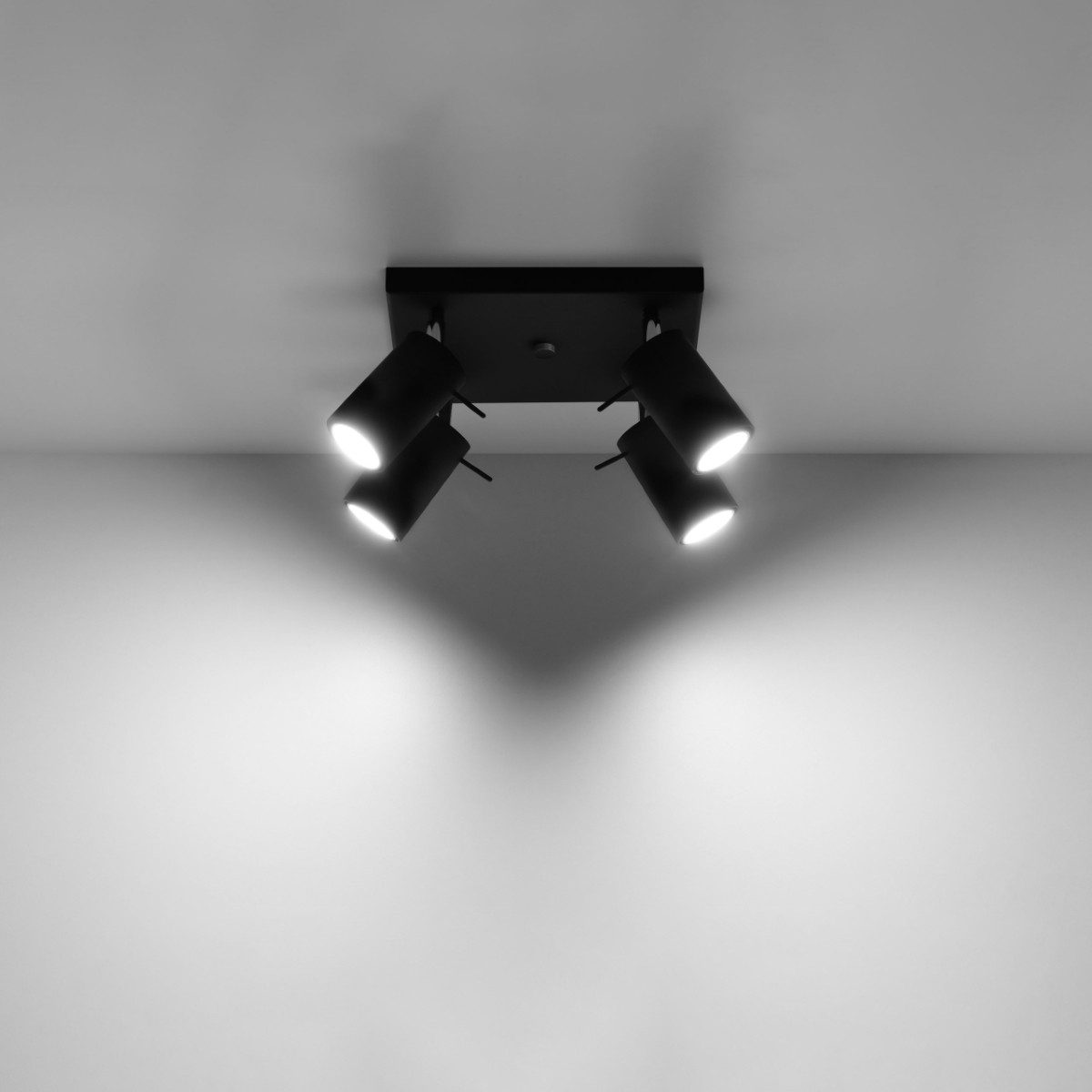 SOLLUX lighting Deckenleuchte Deckenleuchte Ring 4 Schwarz, Nicht enthalten