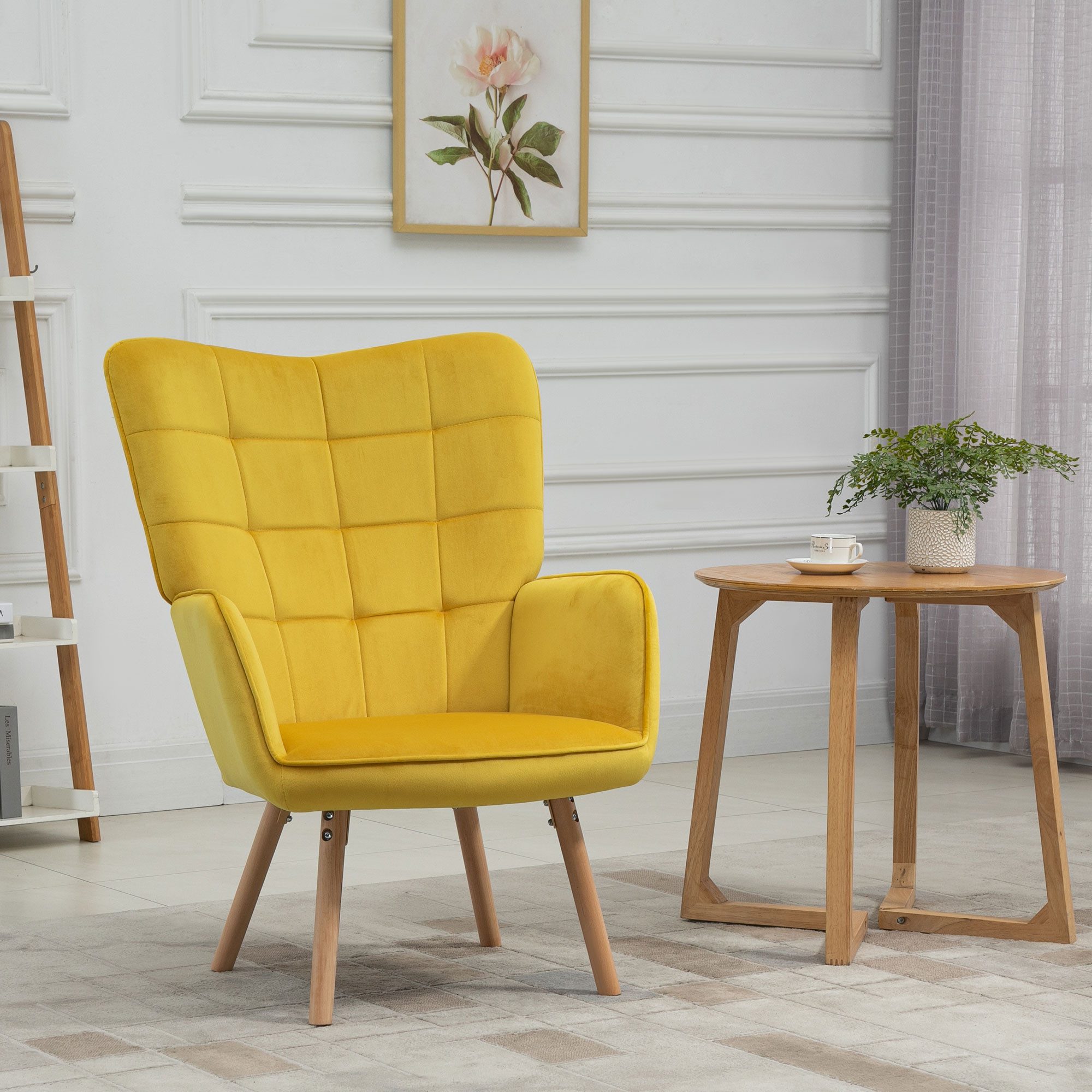 HOMCOM Relaxsessel Ohrensessel mit Armlehne, Holzrahmen günstig online kaufen