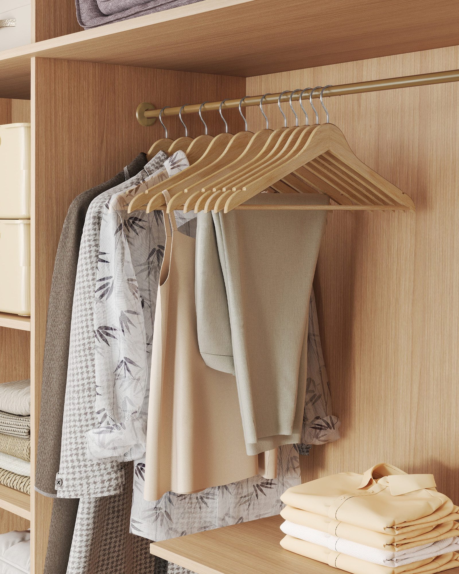 SONGMICS Kleiderbügel, (30-tlg), Holzbügel schlank, Bügel, günstig online kaufen