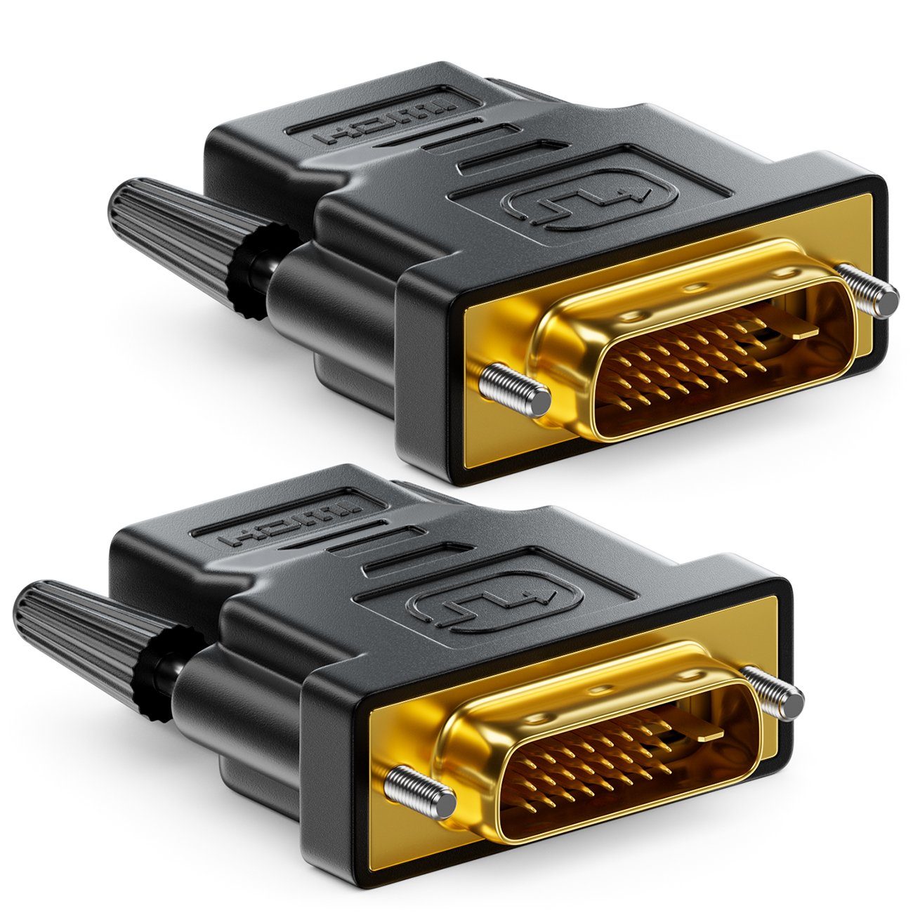 deleyCON deleyCON 2x HDMI zu DVI Adapter HDMI Buchse zu DVI Stecker 24+1 Video-Kabel