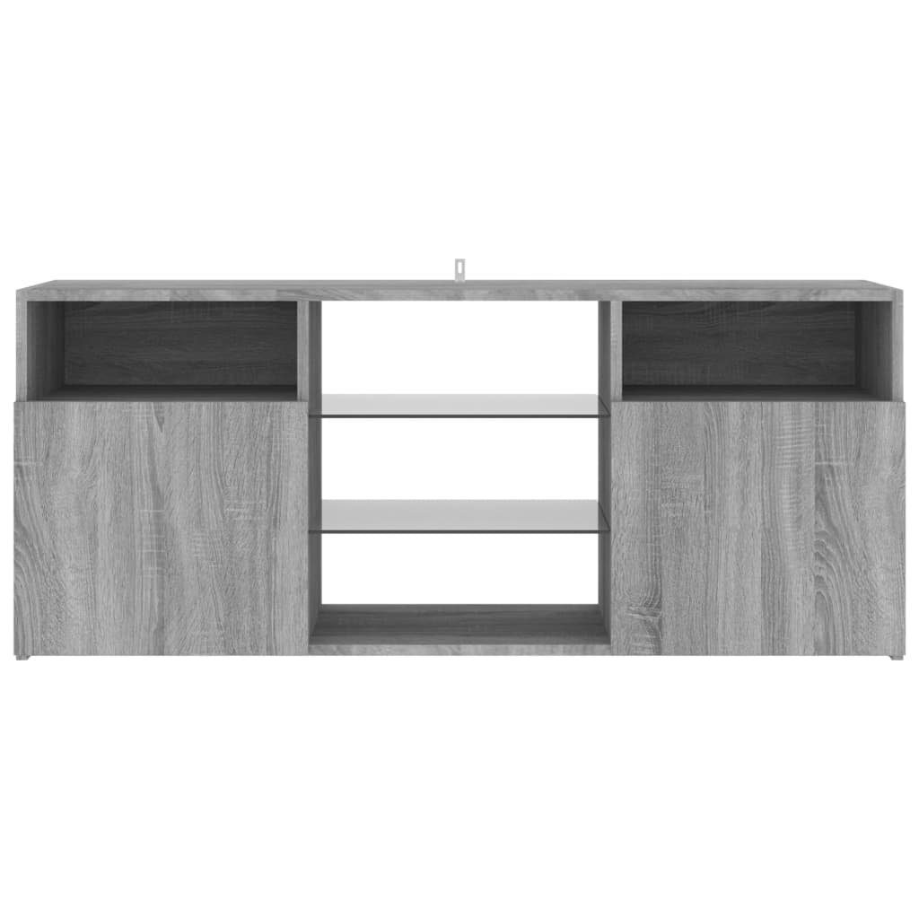 mit LED-Leuchten Sonoma vidaXL Grau 120x30x50 TV-Schrank (1-St) cm TV-Schrank