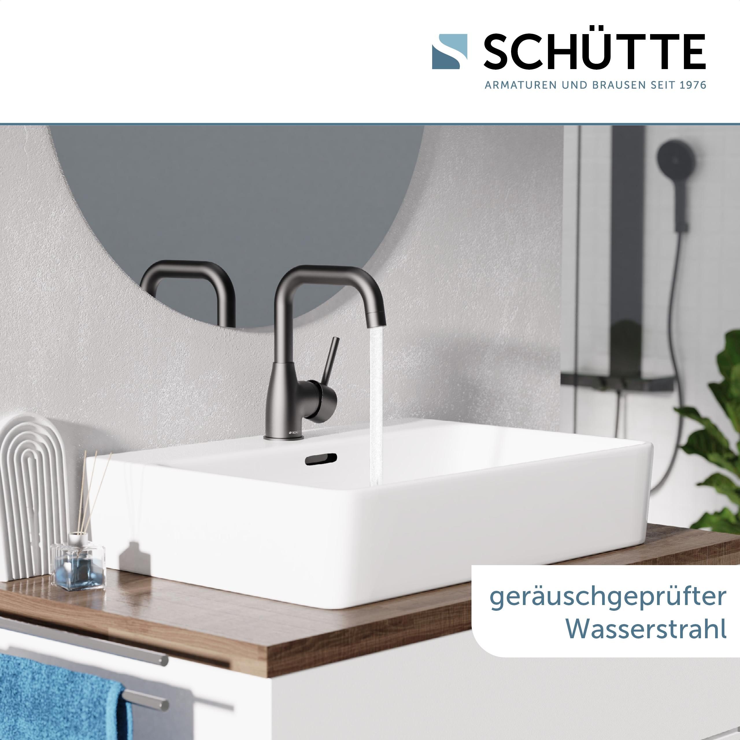 Schütte Waschtischarmatur RAVENNA chrom schwarz Pop-up Ablauf, Kartusche, M günstig online kaufen