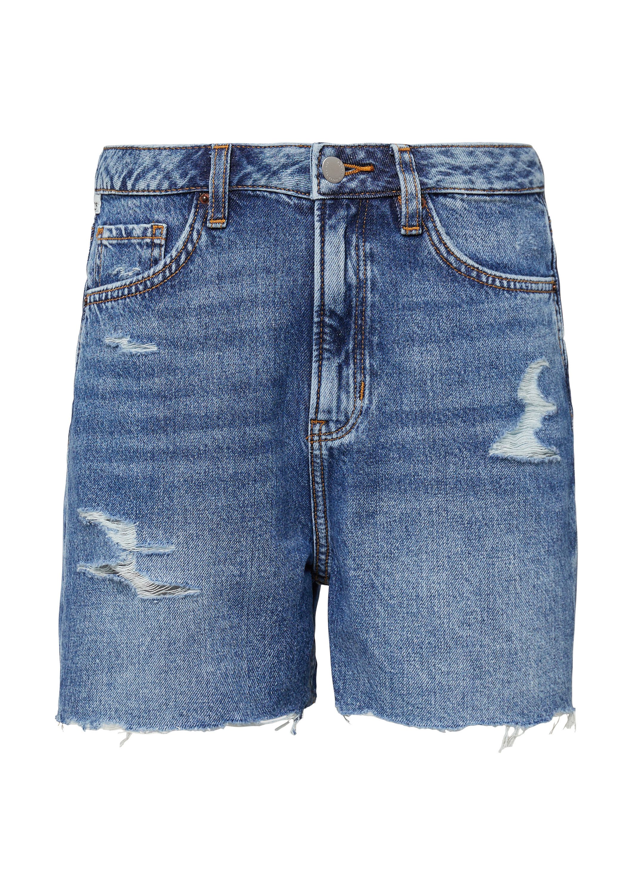 QS Jeansshorts Jeans-Hose MOM FIT Jeans-Shorts Mom / Relaxed Fit / High Ris günstig online kaufen