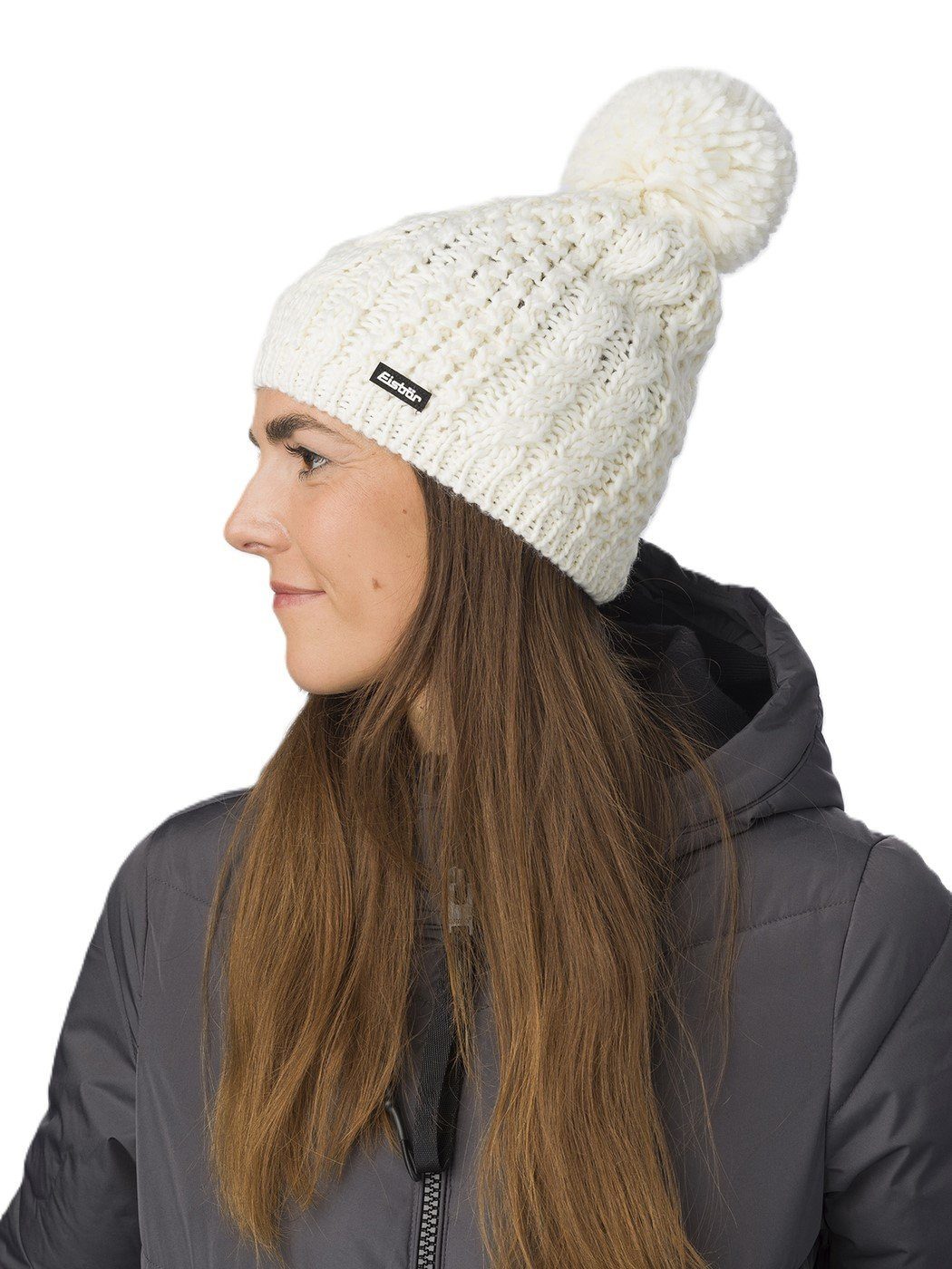 Eisbär Strickmütze (Pompon) Afra Damen - weiss - 1 Stück
