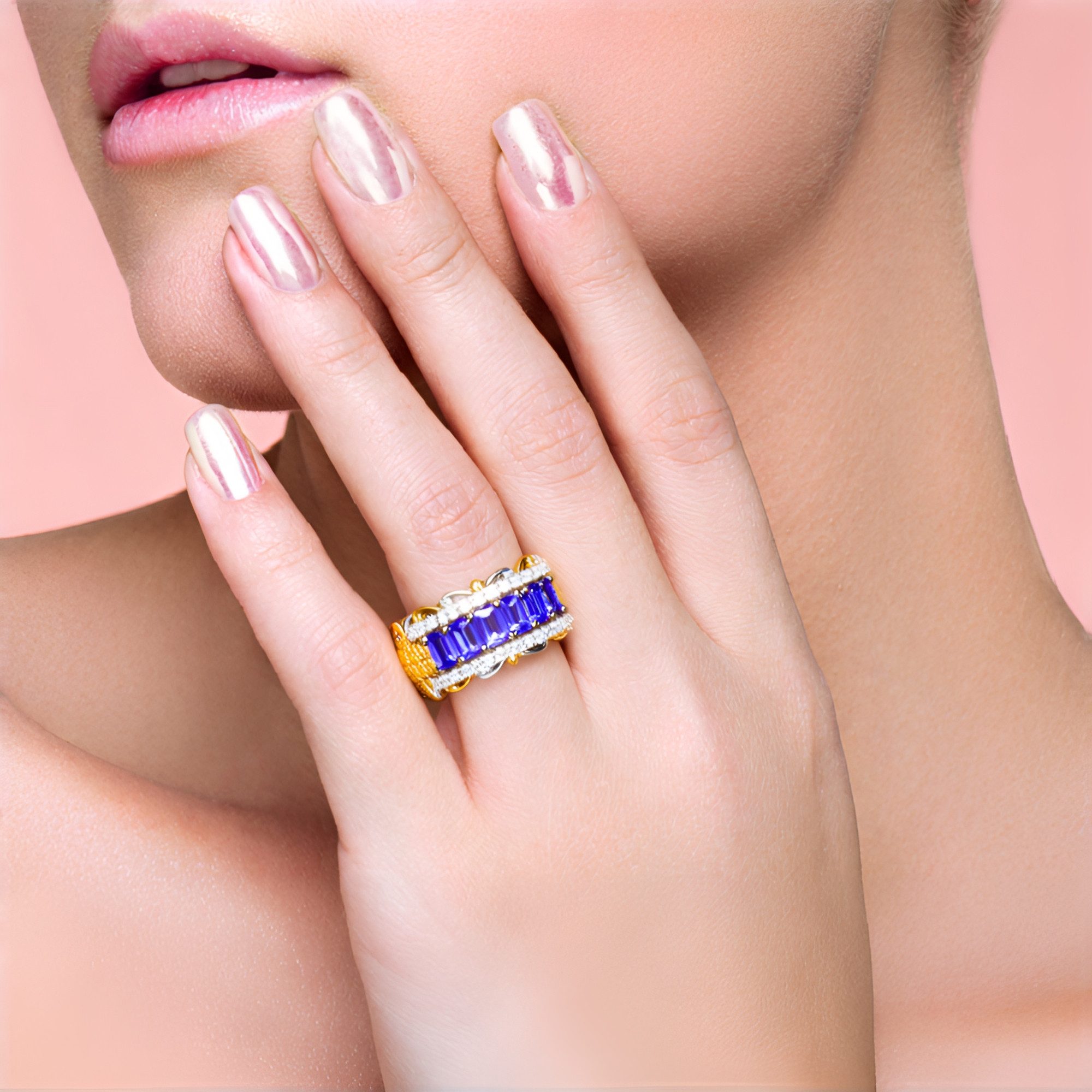 Cavill Silberring Tansanit Silber Ring Edelsteine en Vogue (1-tlg)