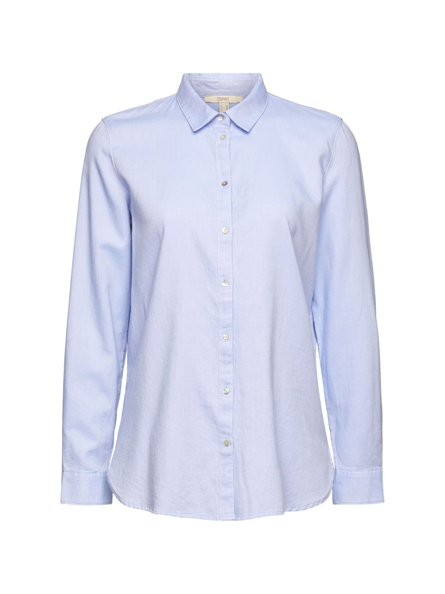 edc by Esprit LIGHT Hemd-Bluse aus BLUE Baumwolle 100% Esprit Langarmbluse