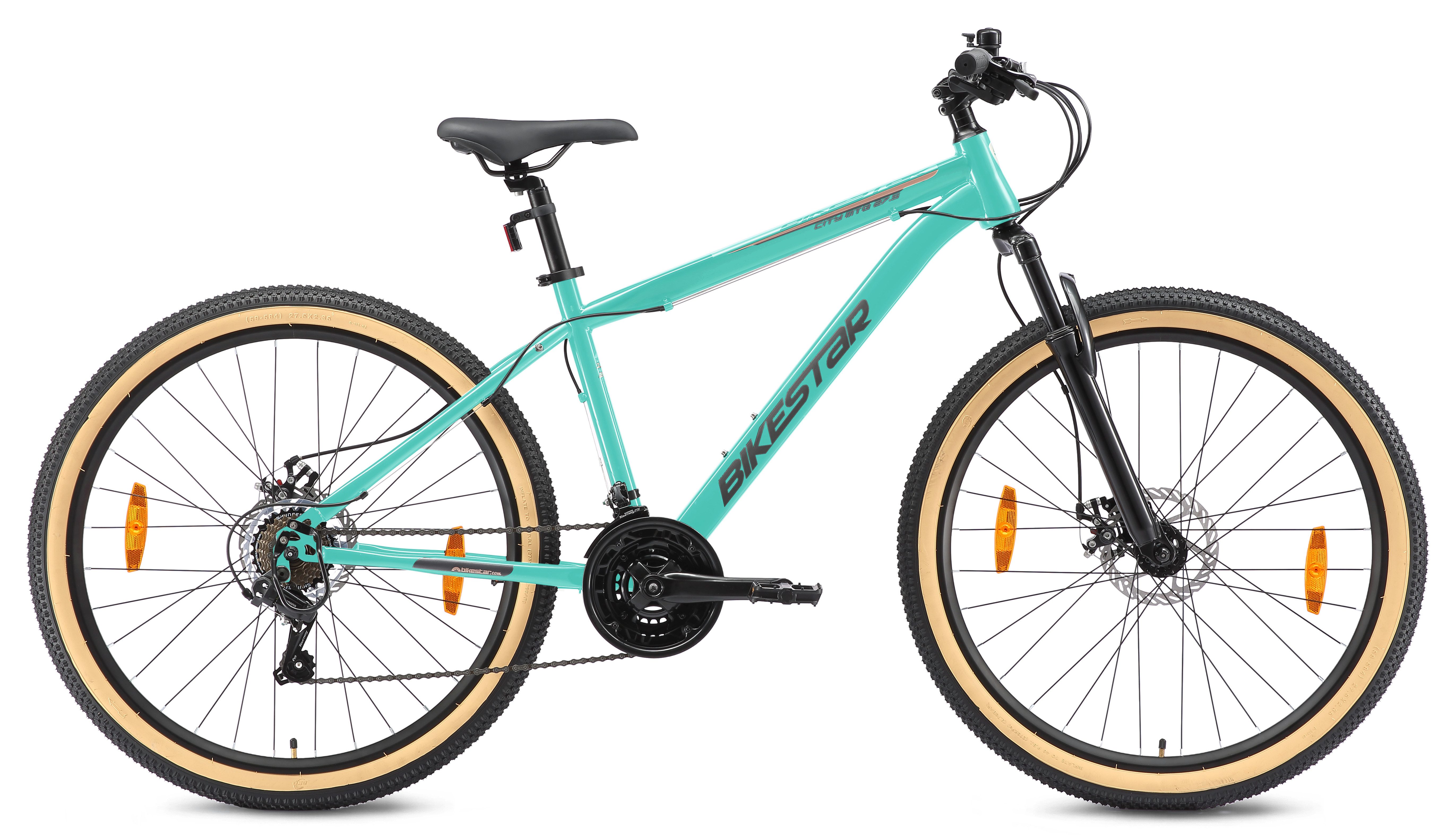 Bikestar Mountainbike, 21 Gang Shimano RD-TY300 Schaltwerk, Kettenschaltung, für Damen und Herren, Kettenschaltung