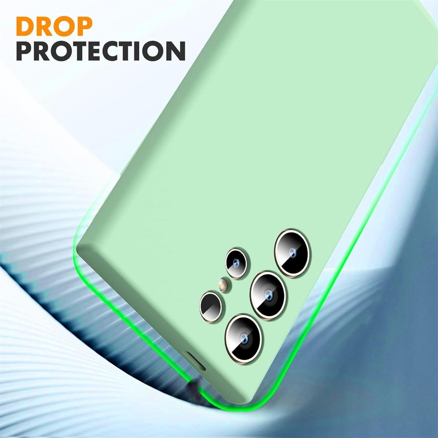 CoolGadget Handyhülle Silikon Case für das Samsung Galaxy S24 Ultra Slim TPU Cover 6,8 Zoll, Weiche Schutz Hülle mit Innen Fleece aus Stoff Handy Tasche – Bild 5 von 5