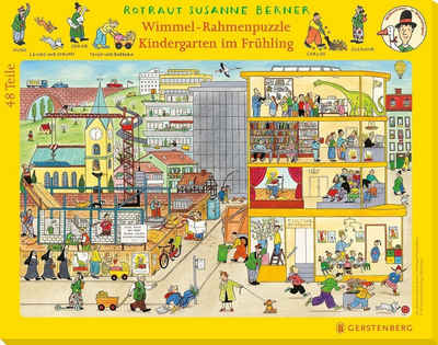 Gerstenberg Verlag Puzzle Wimmel-Rahmenpuzzle Frühling Motiv Kindergarten, Puzzleteile