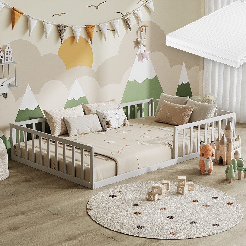 VitaliSpa® Kinderbett Minno, Weiß, 120x200 mit Matratze (2-tlg)
