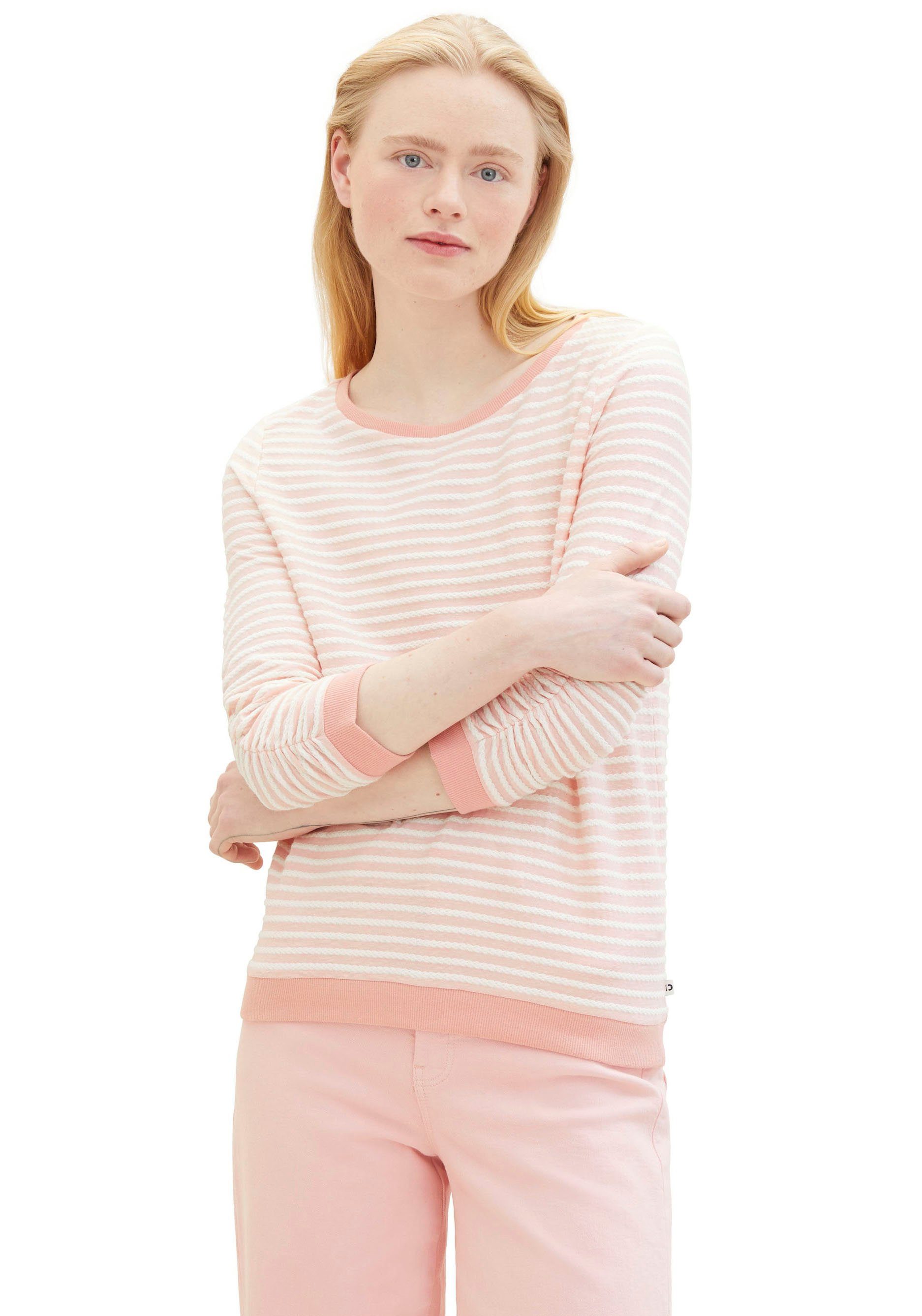 TOM TAILOR Denim Sweatshirt mit gestreifter günstig online kaufen