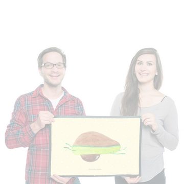 Fußmatte Avocado Yoga - Gelb Pastell - Geschenk, Hilfe, Gesund, Haustürmatte, Mr. & Mrs. Panda, Höhe: 0.5 mm