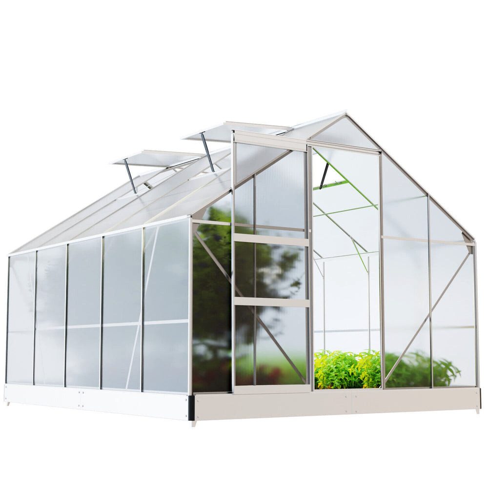 DEKO VERTRIEB BAYERN Gewächshaus Alu Gewächshaus 310×250 cm Treibhaus Pflanzenhaus inkl. Fundament  | Rabatt: 15%