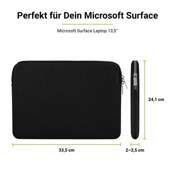Artwizz Laptop-Hülle Neoprene Sleeve, Schutzhülle / Tasche mit Reißverschluss, Schwarz 13,5 Zoll, Microsoft Surface Laptop, Surface Laptop 2 & 3 (13,5 Zoll)