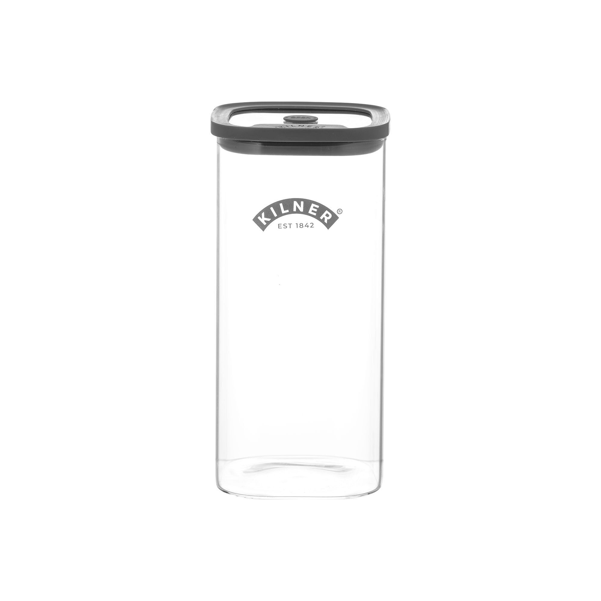 KILNER Vorratsglas Vorratsbehälter Fresh Storage quadratisch mit Deckel, Glas, luftdichter Vorratsbehälter aus Glas mit Deckel, spülmaschinengeeignet