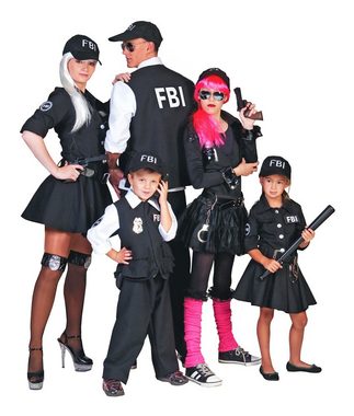 Funny Fashion Kostüm FBI Agenten Kostüm Polizist für Herren, Schwarz