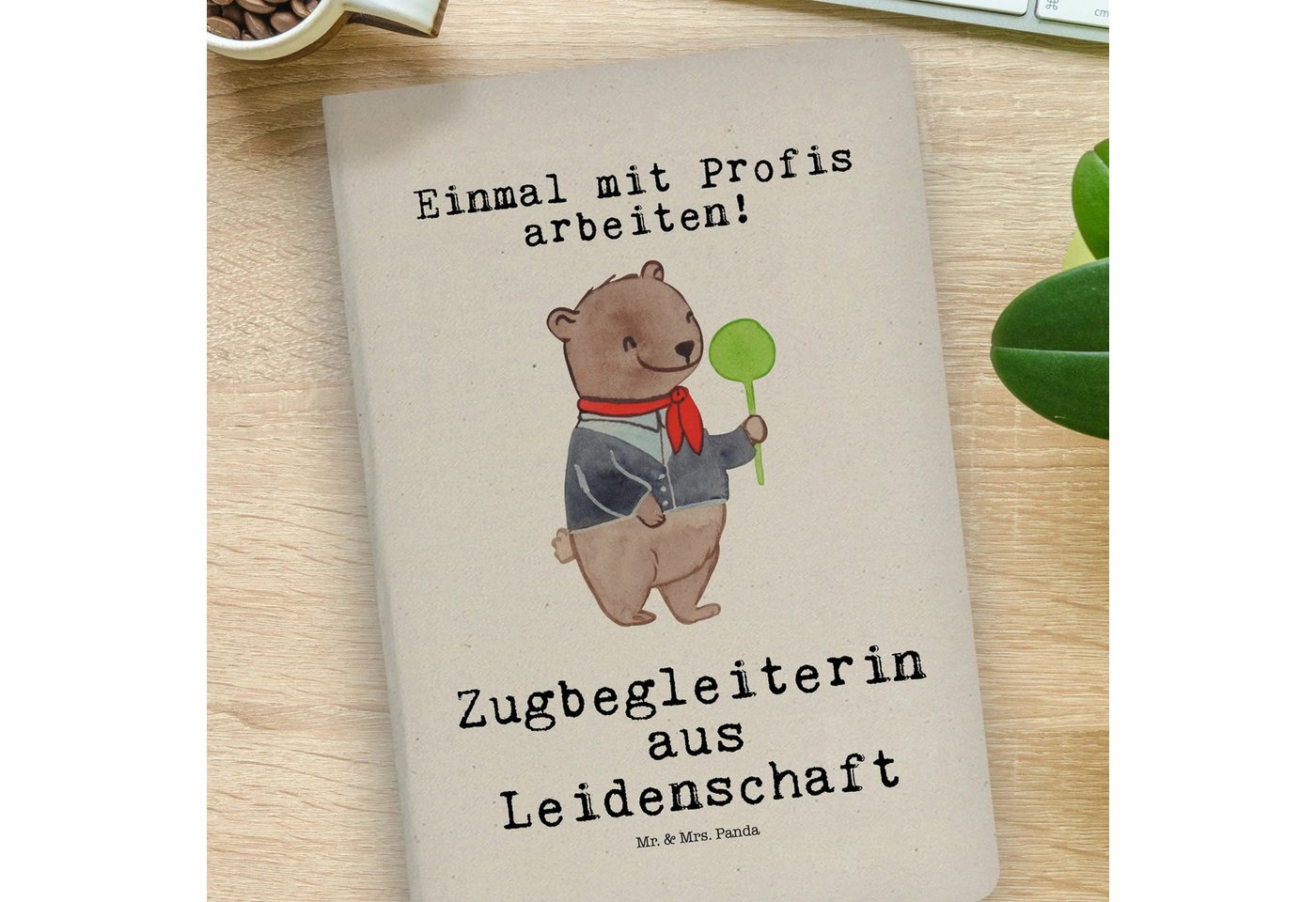 Thumbnail - Mr. & Mrs. Panda Notizbuch Zugbegleiterin Leidenschaft - Transparent - Geschenk, Dankeschön, DIN Mr. & Mrs. Panda, Echte...