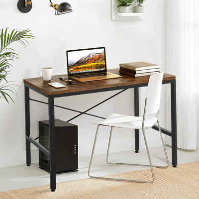 Authmic Schreibtisch Schreibtisch 100*52*74cm Computertisch, Bürotisch mit Eisen-Gestell,Wasserdicht Stabil PC Tisch,Schwarz