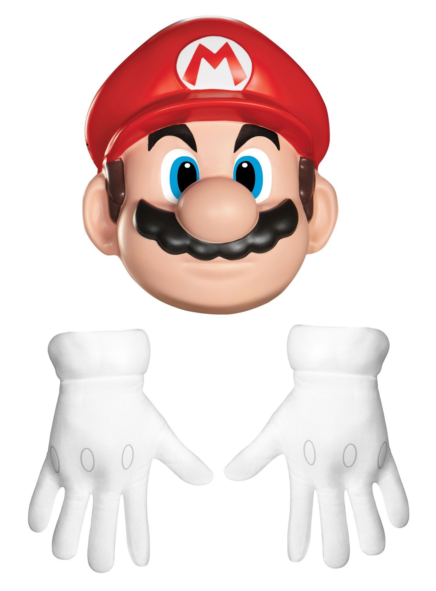 Metamorph Kostüm Super Mario Accessoire-Set Maske und Handschuhe, Ready, Set, Go: einfaches, aber effektives Mario-Verkleidungsset mit M
