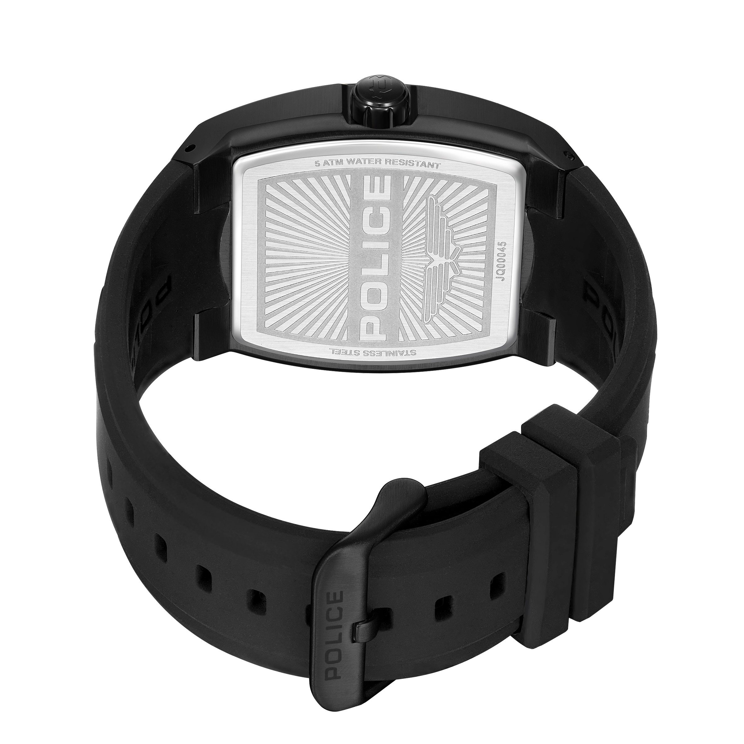 Police Quarzuhr Creed PEWJQ0004501, Armbanduhr, Herrenuhr, Silikonarmband, analog, Tag, Wochentag