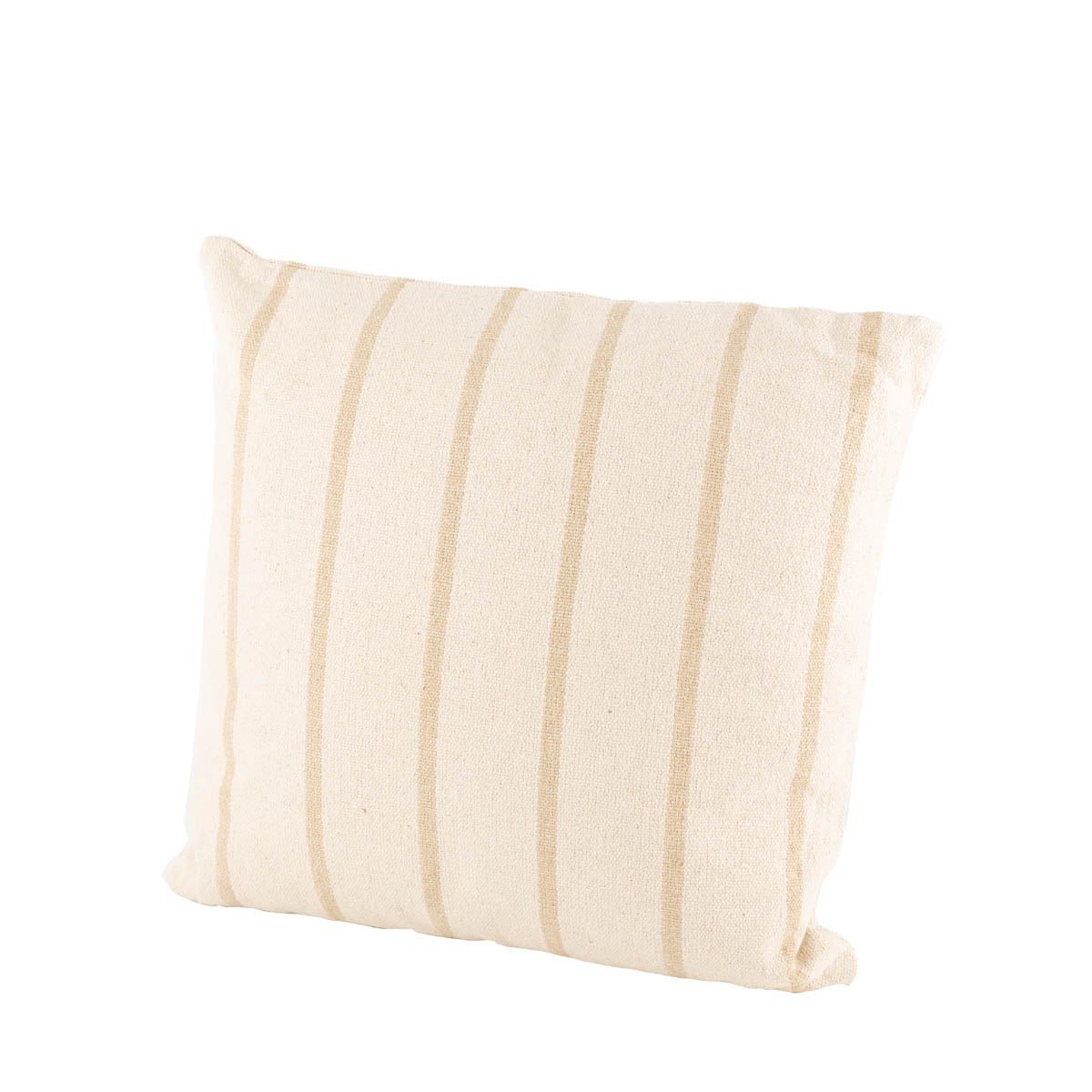 SCHÖNER LEBEN. Dekokissen Kissen rustikale Struktur Streifen natur beige 50x50cm, allergikergeeignet,atmungsaktiv,pflegeleicht