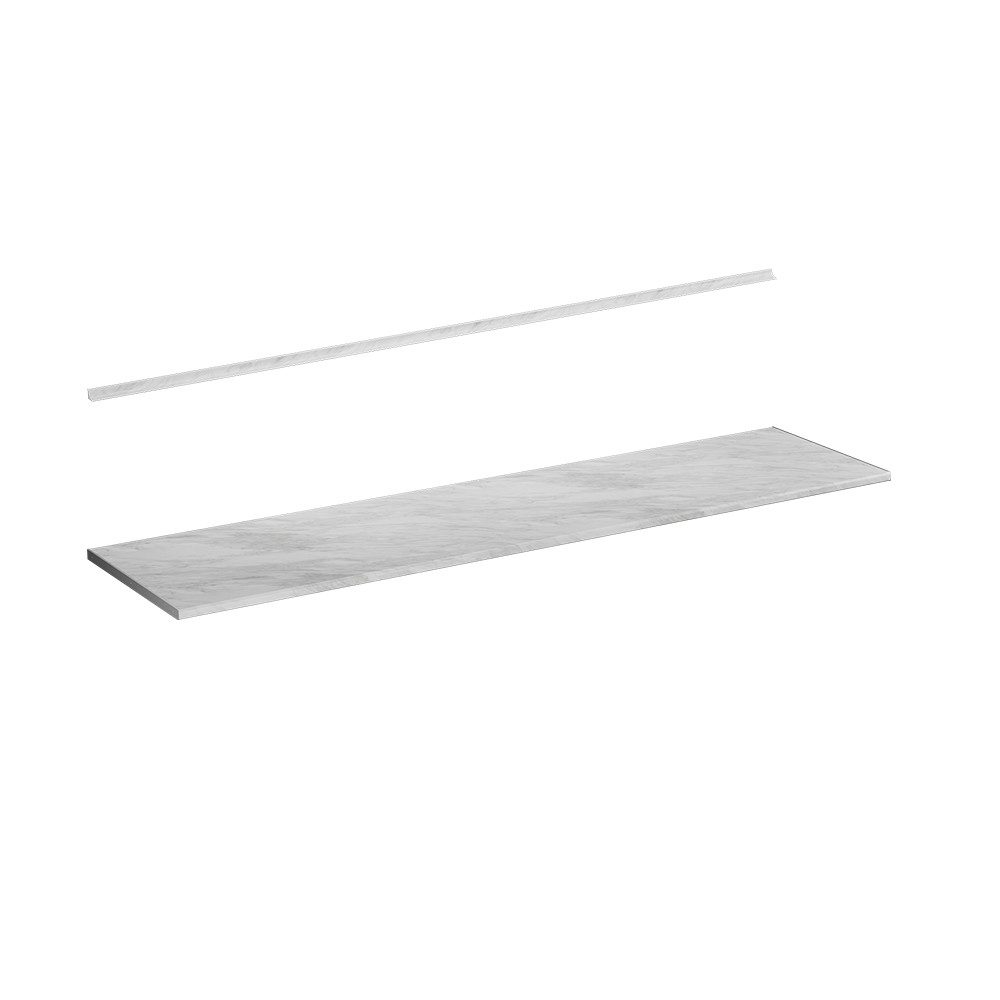 Vicco Unterschrank Küchenarbeitsplatte Marmor Weiß 240 cm