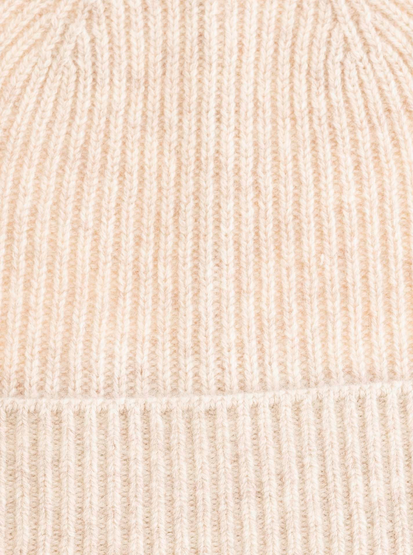 Zwillingsherz Beanie Feinripp, breiter Umschlag, Wolle