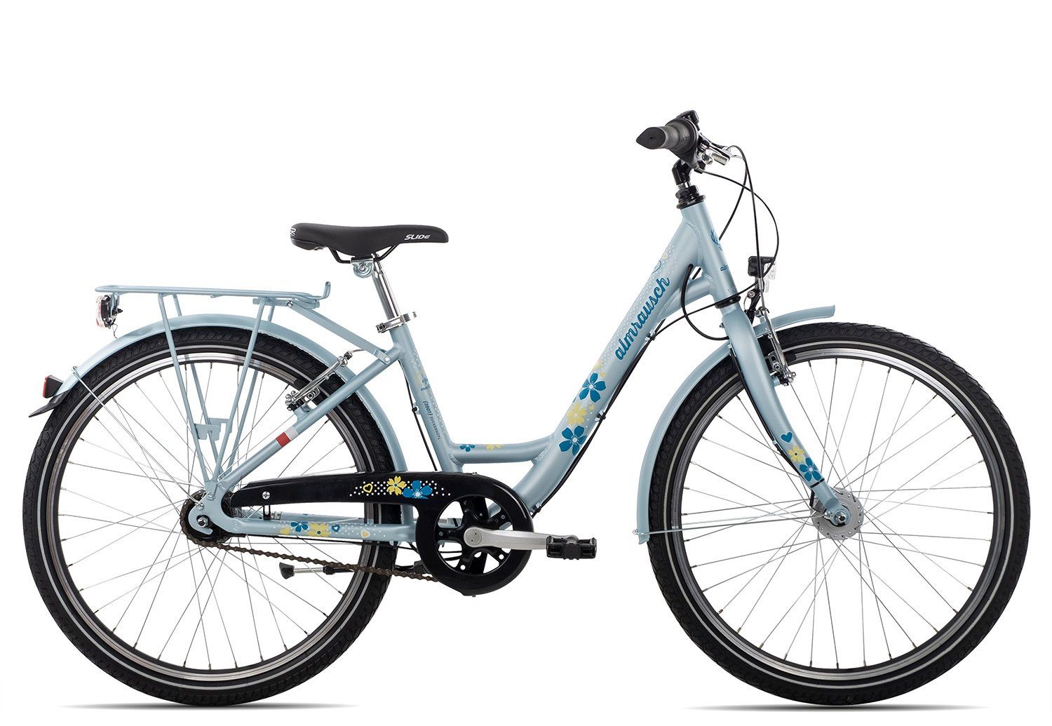 Almrausch Kinderfahrrad Zucker 7 24 Wave 2023, 7 Gang Shimano Nexus 7 Rücktritt Schaltwerk, Nabenschaltung Rücktritt, Jugendfahrrad 24 Zoll blau don blue matt