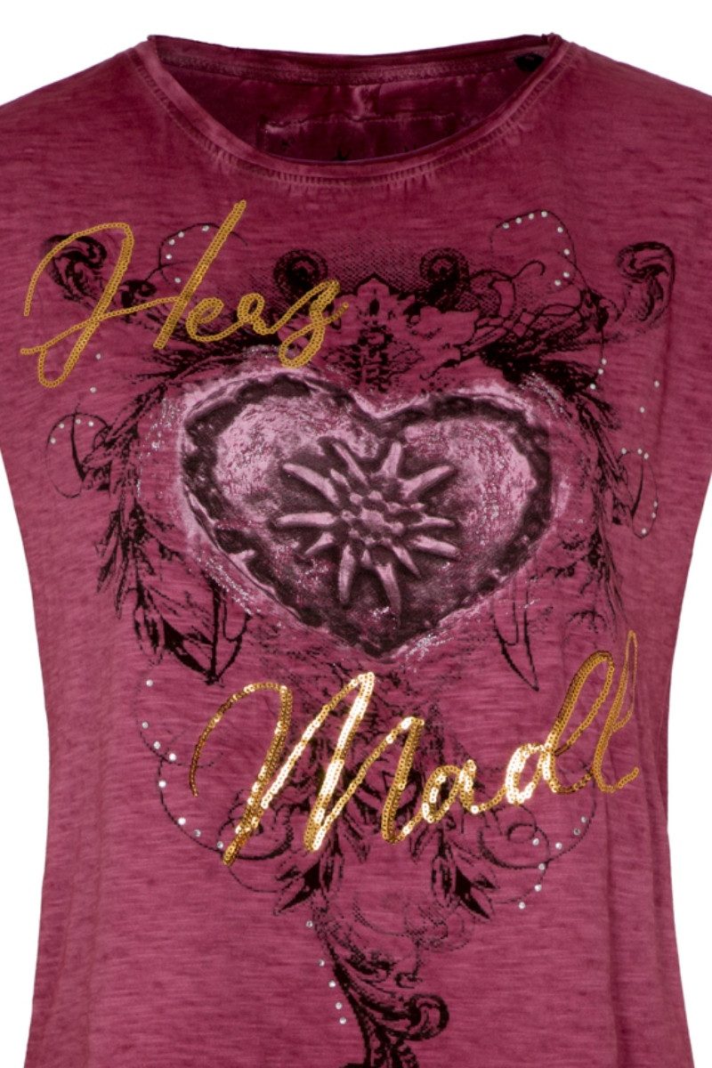 Hangowear Trachtenshirt Trachtenshirt Damen - DILARA - weinrot günstig online kaufen