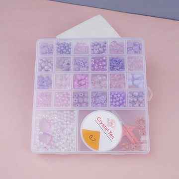 DTC GmbH Bettelarmband 26 Fächer lila Perlen Perlenbox (Kreieren Sie Ihre eigenen Kreationen mit einer Auswahl an farbenfrohen Perlen und Werkzeugen für all Ihre Perlenbedürfnisse!, 1-tlg)
