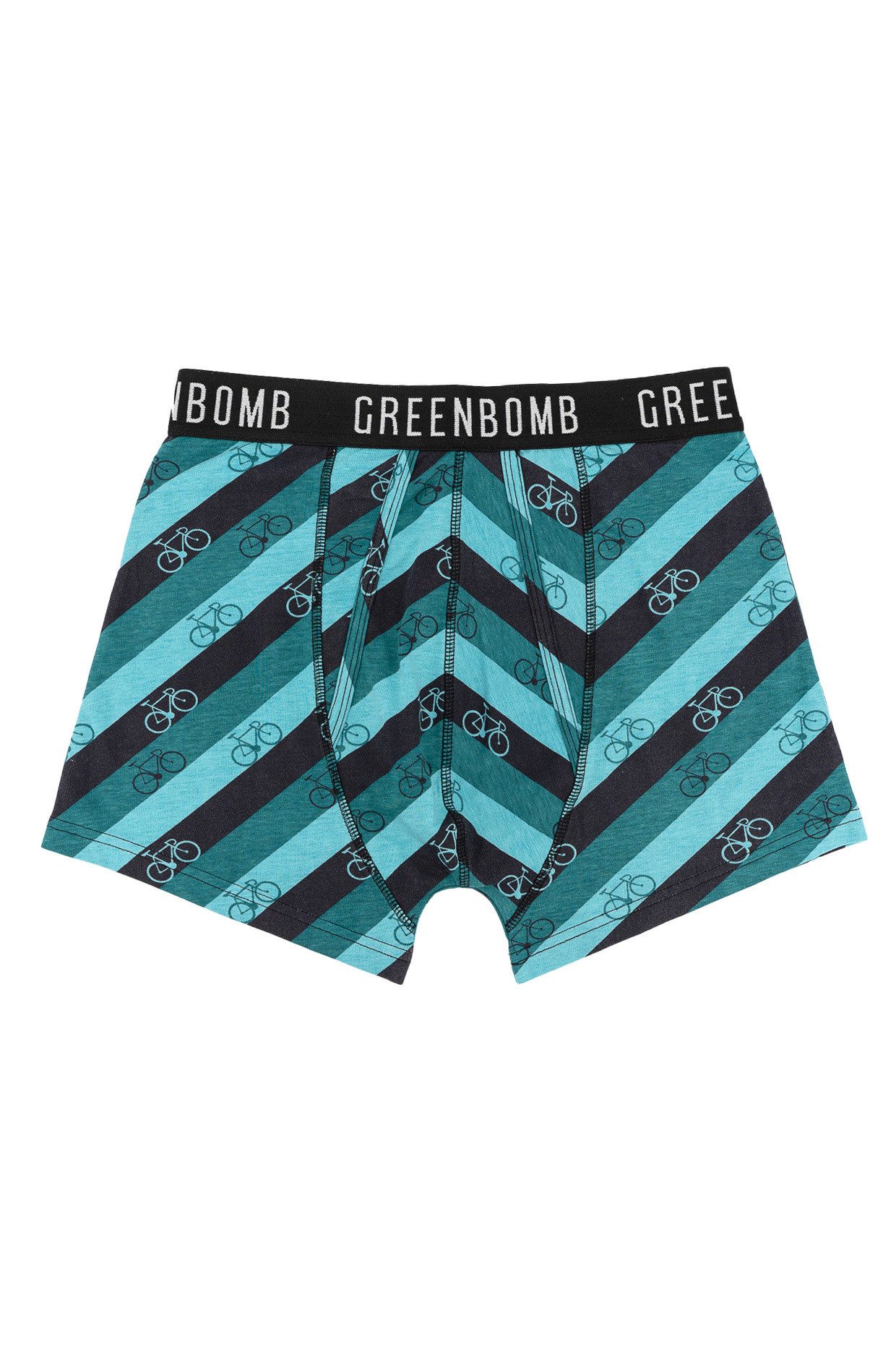 GreenBomb Boxer Trunk Bike Stripes GOTS-zertifizierte Herstellung, hautfreundlich & atmungsaktiv