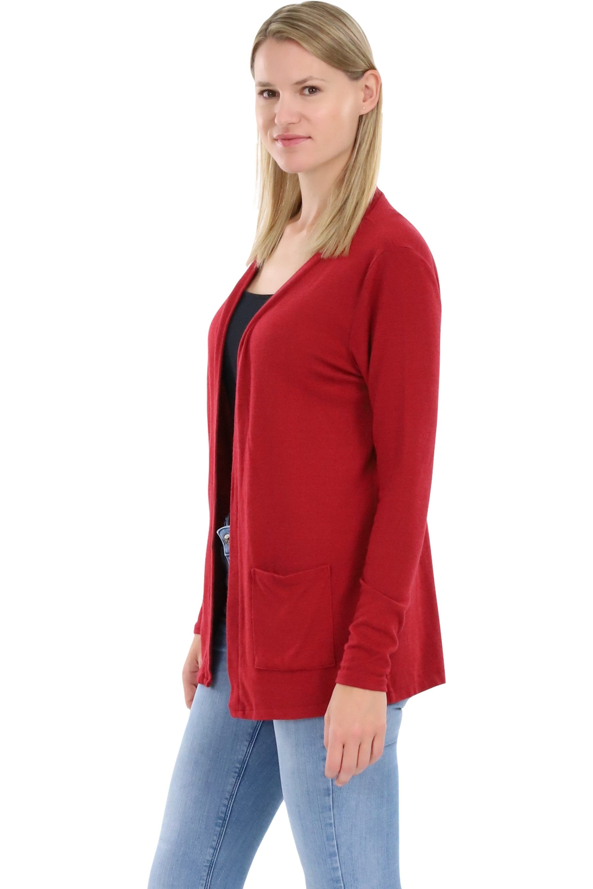 malito more than fashion Cardigan malito Damen Cardigan, Strickjacke mit Taschen, dünne Jacke, feiner Feinstrick Jacke mit Eingriffstaschen