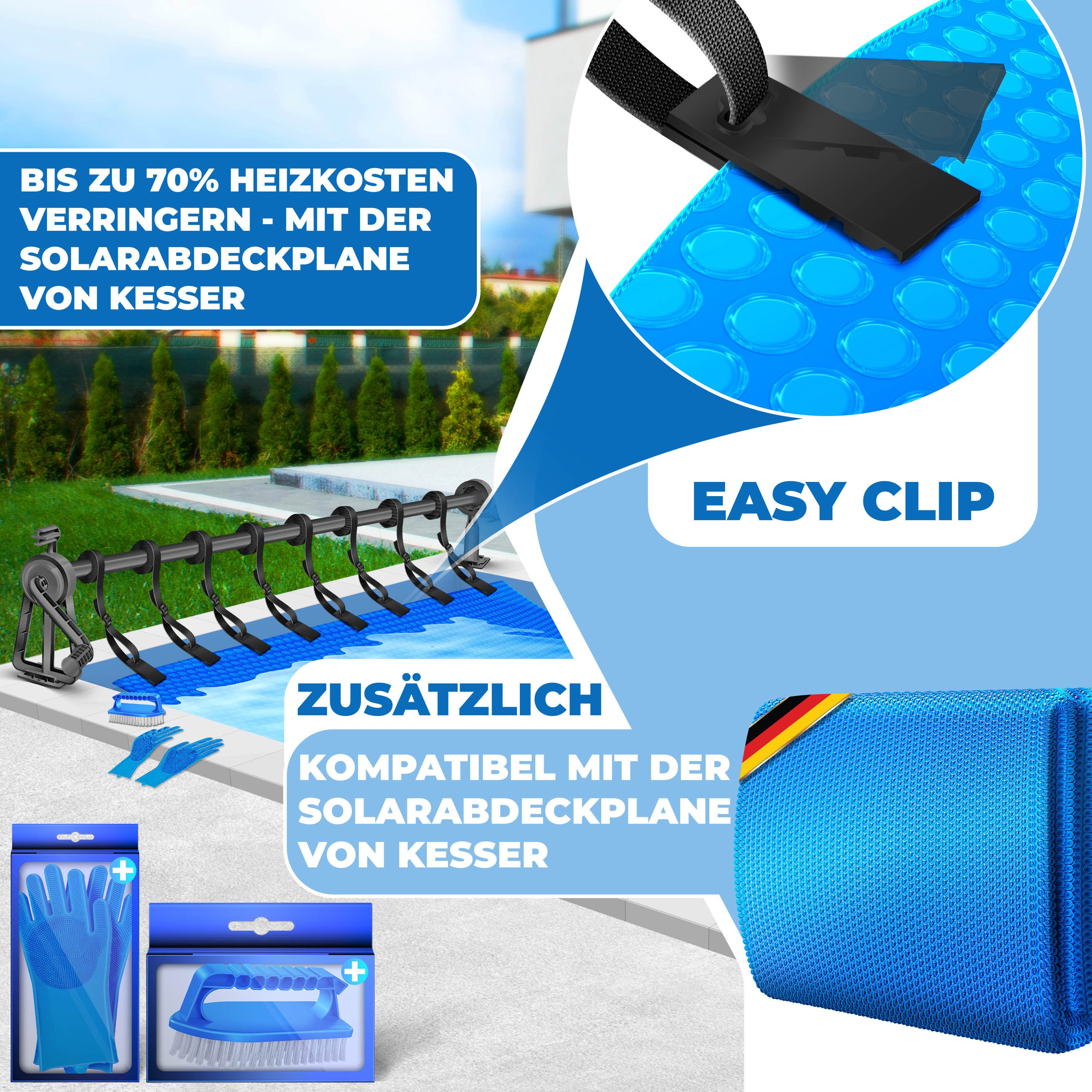 KESSER Pool-Abdeckplane, Pool Aufroller Premium Aufrollsystem 1,05m 6,15m