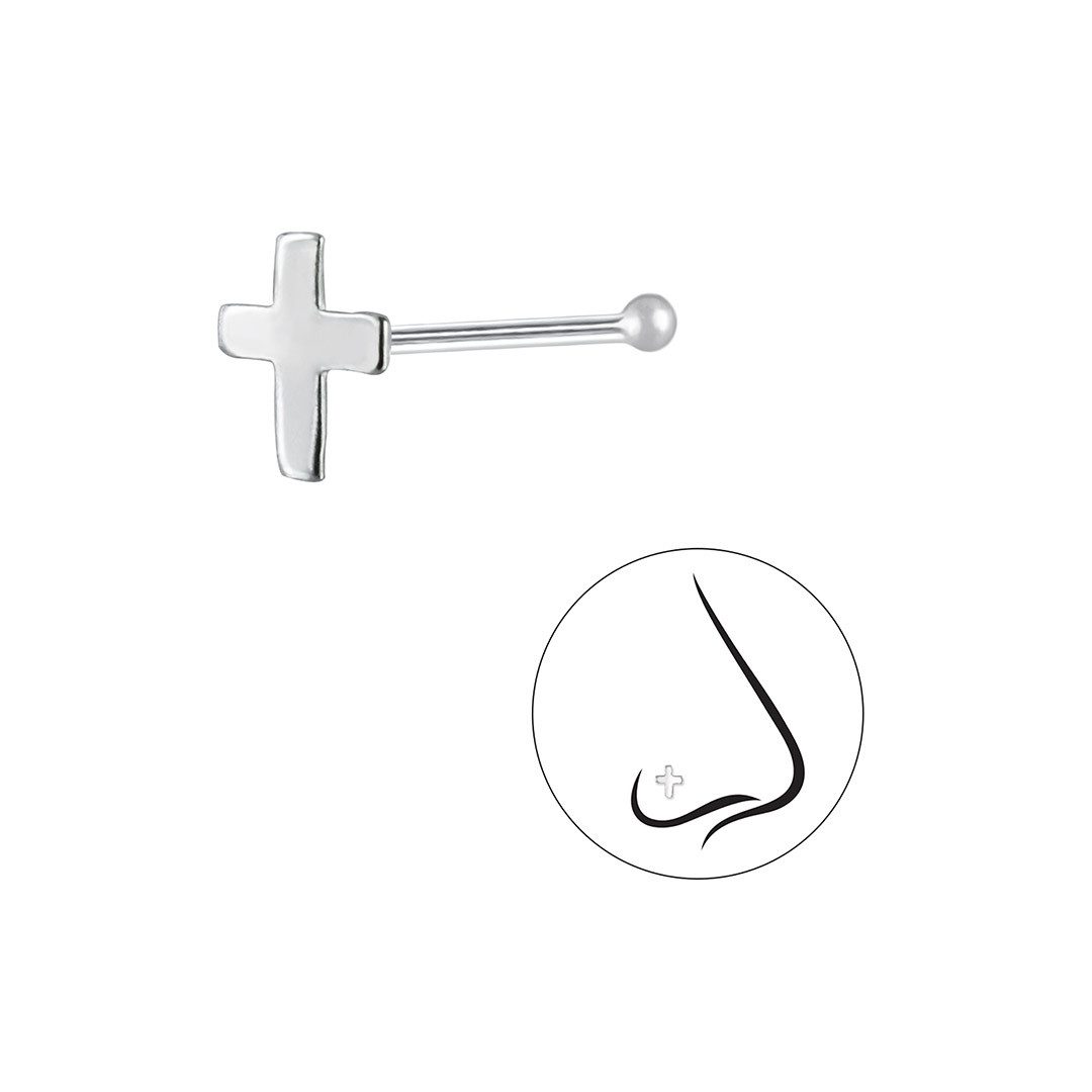 Nasenpiercing Nasenstecker Kreuz: Piercing aus Silber 925