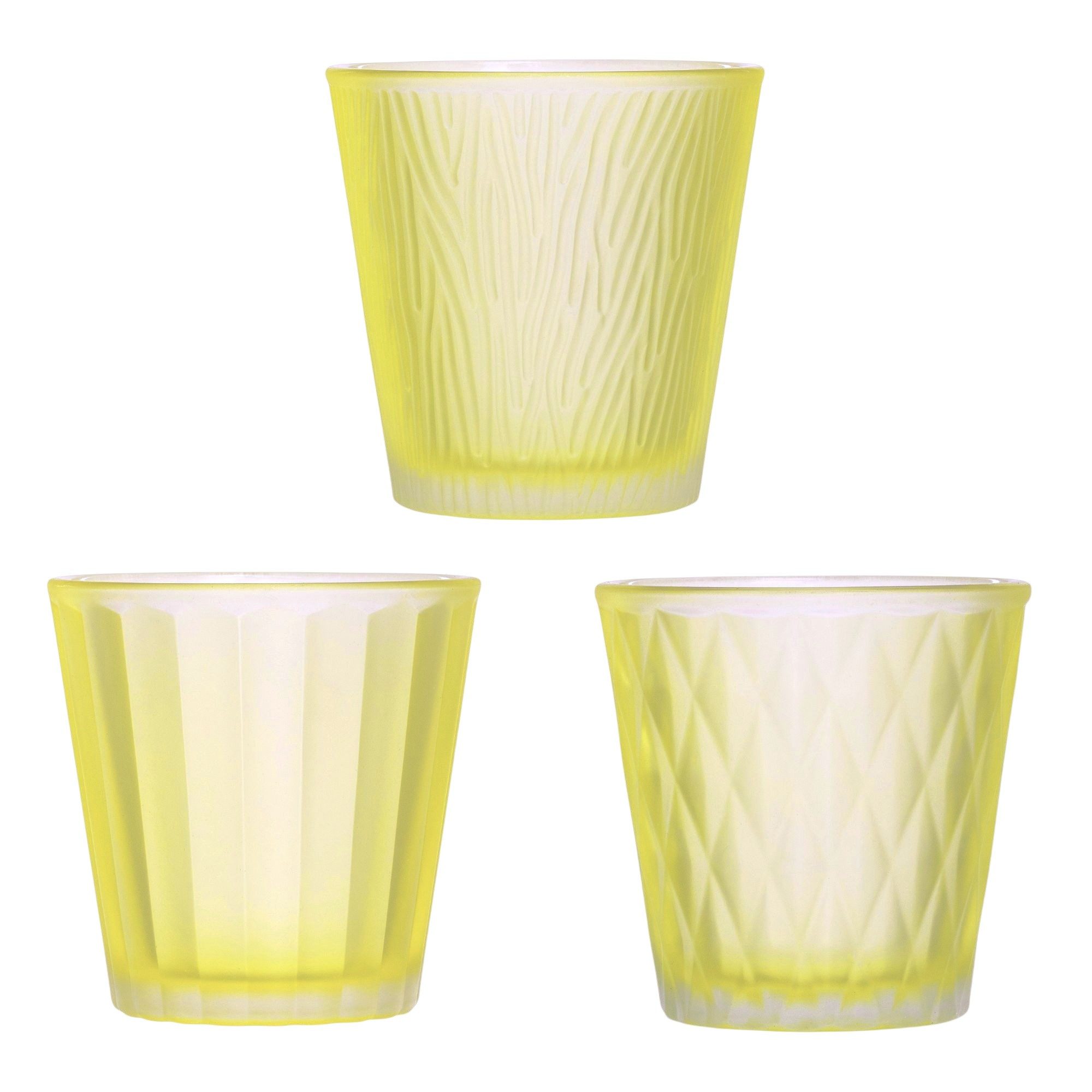 Sandra Rich Teelichthalter Teelichtglas 3er Set "LUMIÉRE", Windlicht Kerzenglas Tischdeko