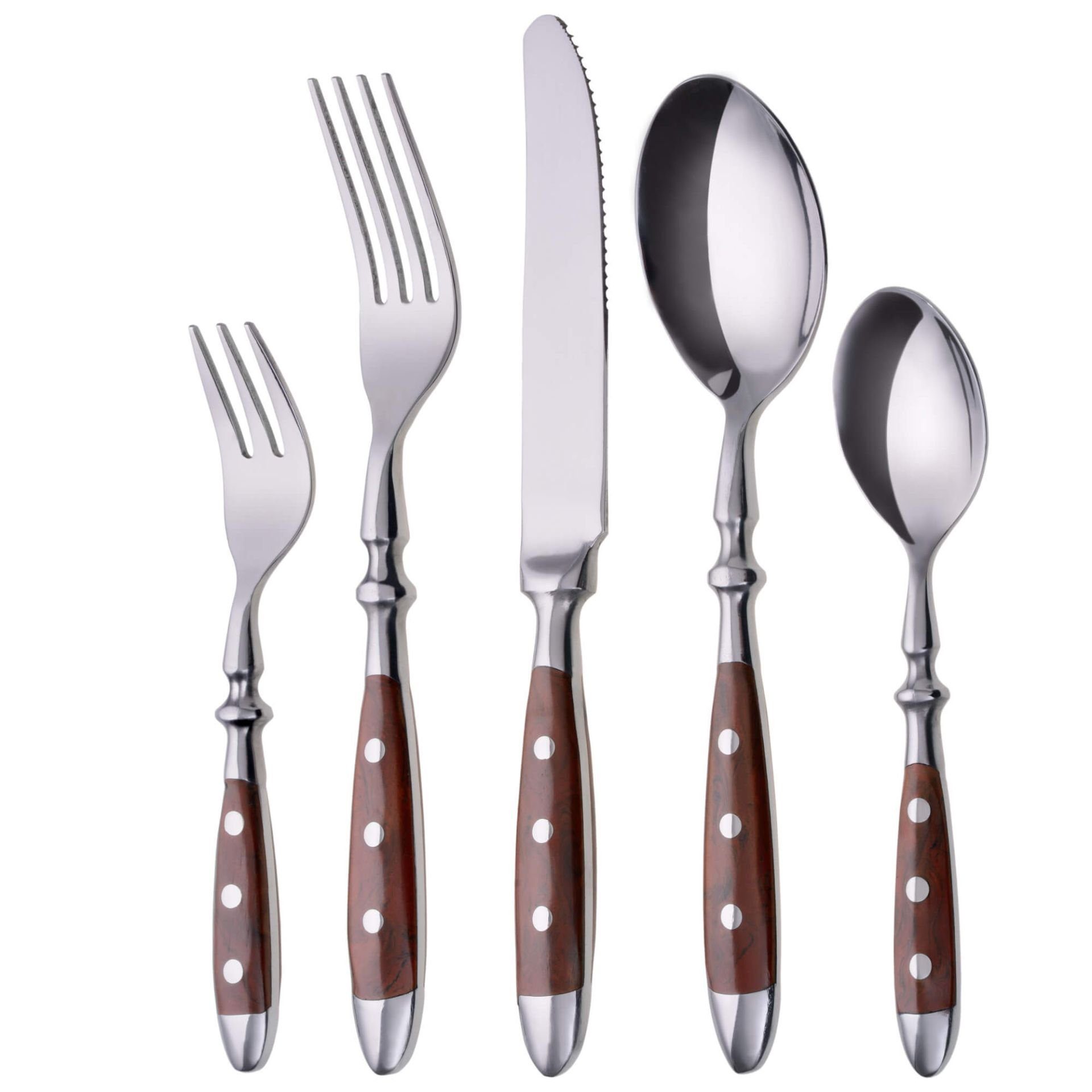 GRÄWE Besteck-Set Tafelbesteck Nürnberg 30-tlg. 6 Personen braun, schwere Qualität, 6 Personen, robustes Besteck im rustikalen Design