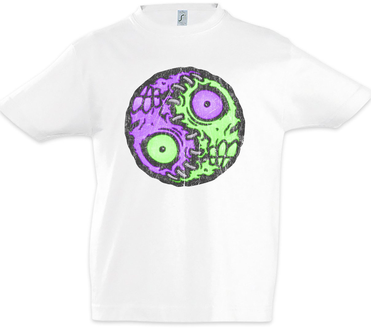 Print-Shirt Zombie Yin Yang Kinder T-Shirt Walkers Zombies Walking Brain Brains