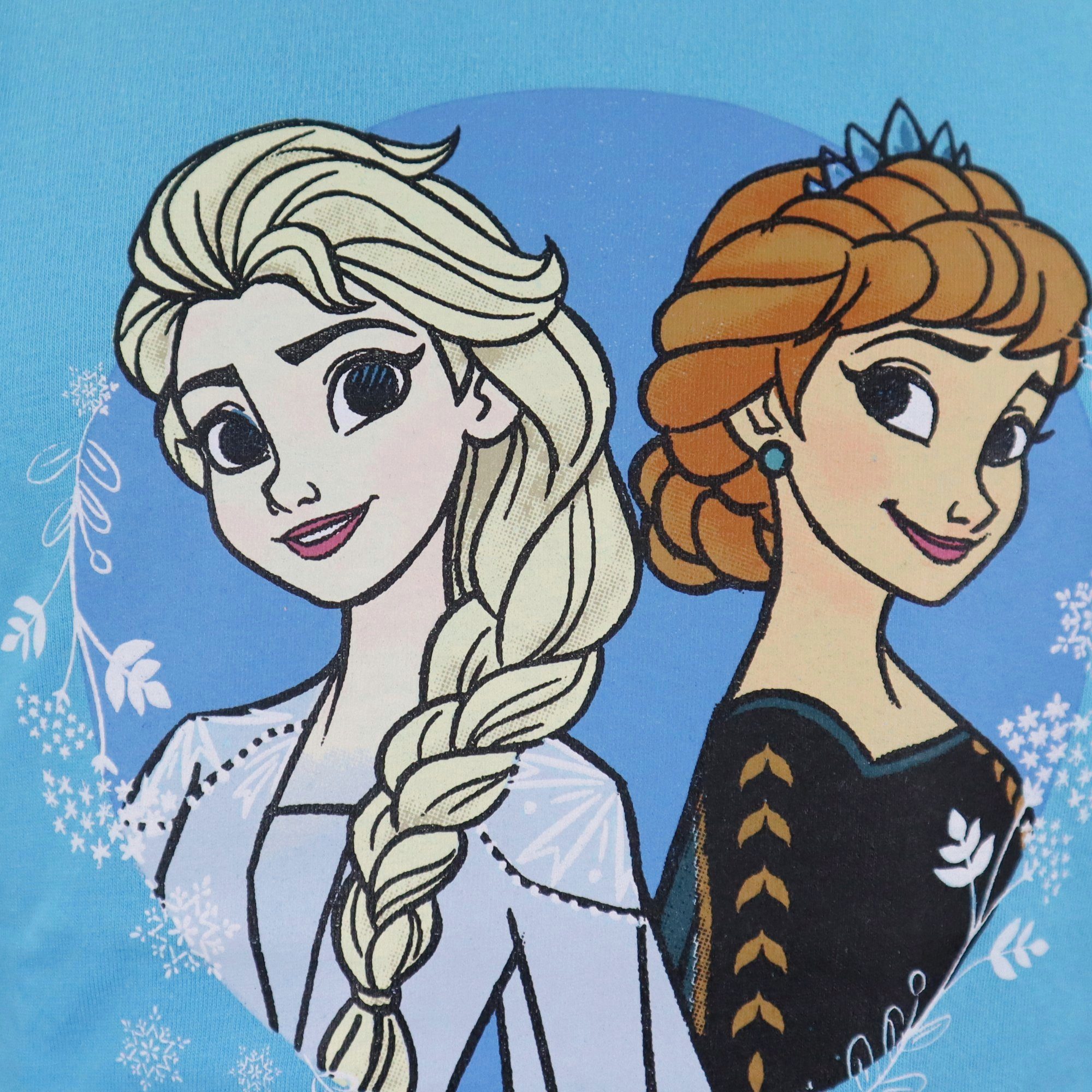 Disney Frozen Eiskönigin Kinder Mädchen Schlafanzug Baumwolle 104 Gr. Blau und 134, Anna Die Pyjama Elsa bis