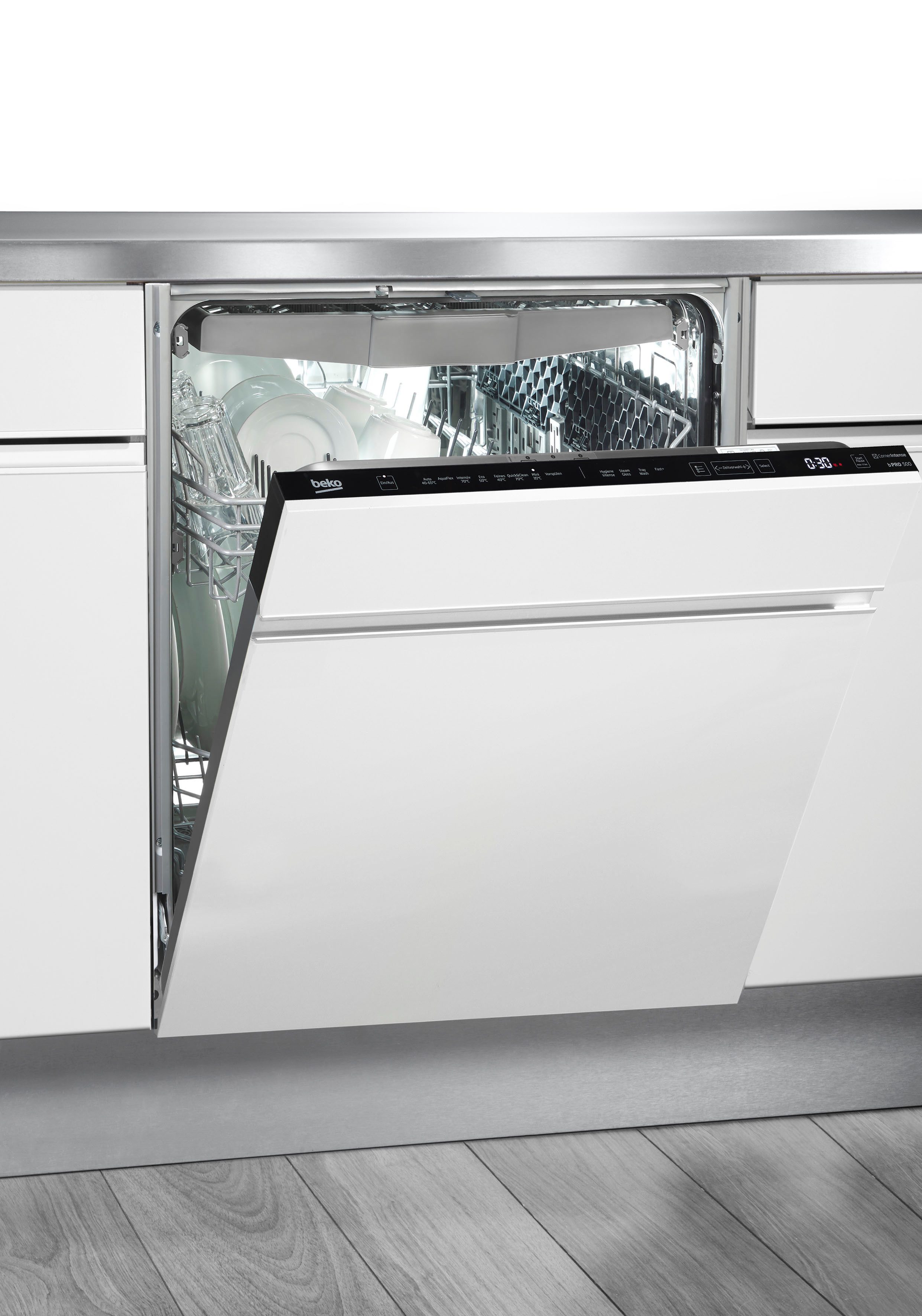BEKO vollintegrierbarer Geschirrspüler BDIN38561C, 14 Maßgedecke, Intensive Reinigung auch in Ecken dank CornerIntense Technologie