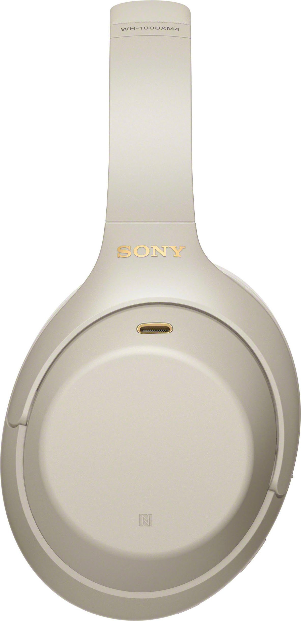 Sony WH-1000XM4 kabelloser Sensor, Schnellladefunktion) One-Touch NFC, Silber NFC, Bluetooth, (Noise-Cancelling, via Over-Ear-Kopfhörer Touch Verbindung
