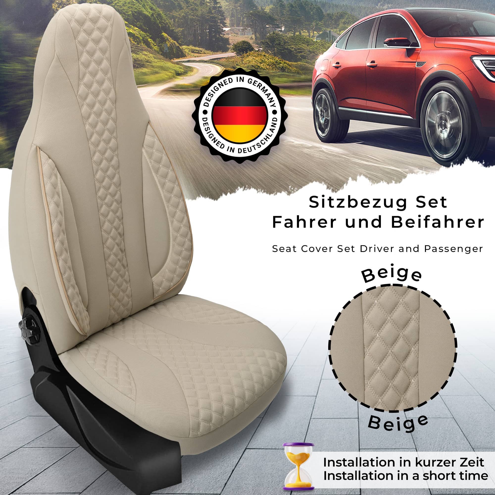 BREMER SITZBEZÜGE Autositzbezug für Skoda Octavia 3 Typ 5E Bj 2013-20 (PL405), Set, Schonbezüge Sitzbezüge Fahrer und Beifahrer, in Beige
