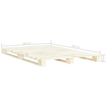 furnicato Bett Palettenbett Massivholz Kiefer 160×200 cm