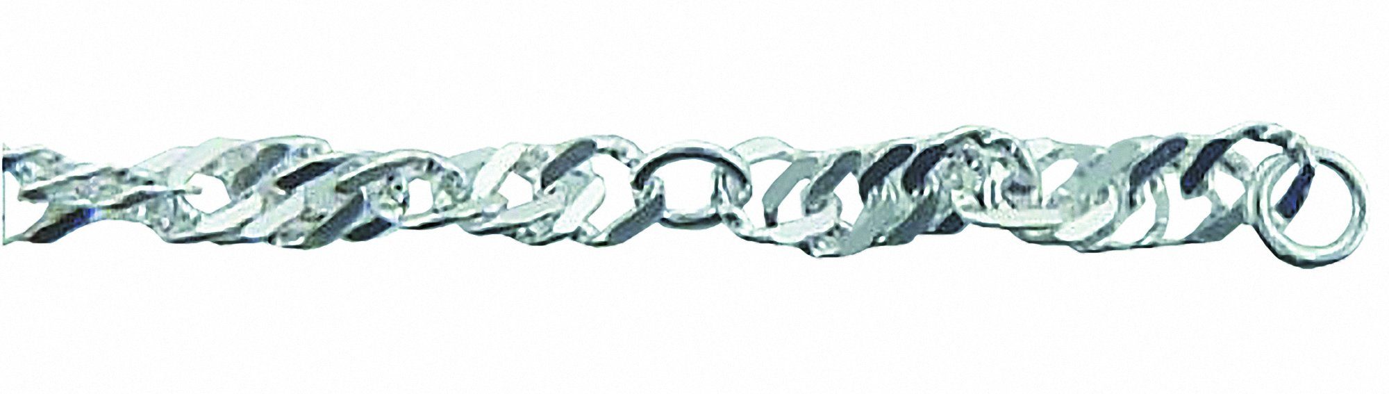 Adelia´s Fußkette Damen 925 Silber Singapur Fußkettchen 25 cm Ø 3,5 mm, Silberschmuck für Damen