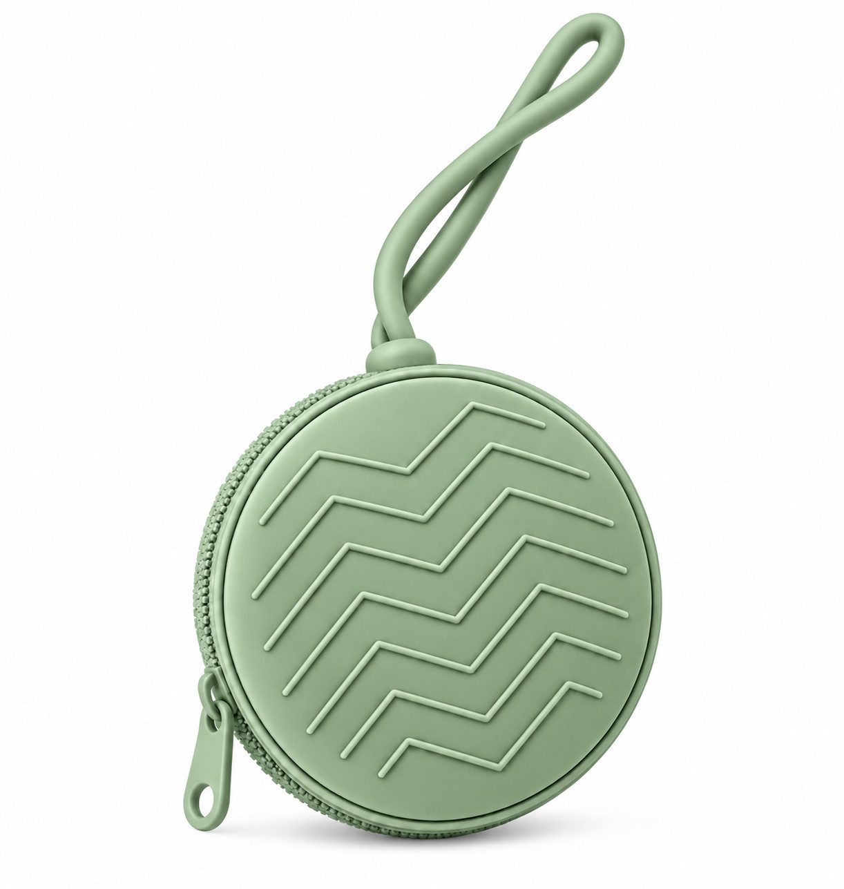 Zayno Schnullerbefestigung Schnullerhalter aus Silikon in Grün mit Reißverschluss, (Packung, 1-tlg., Hält bis zu drei Schnuller stets griffbereit), Ansprechenden Farbe und Design