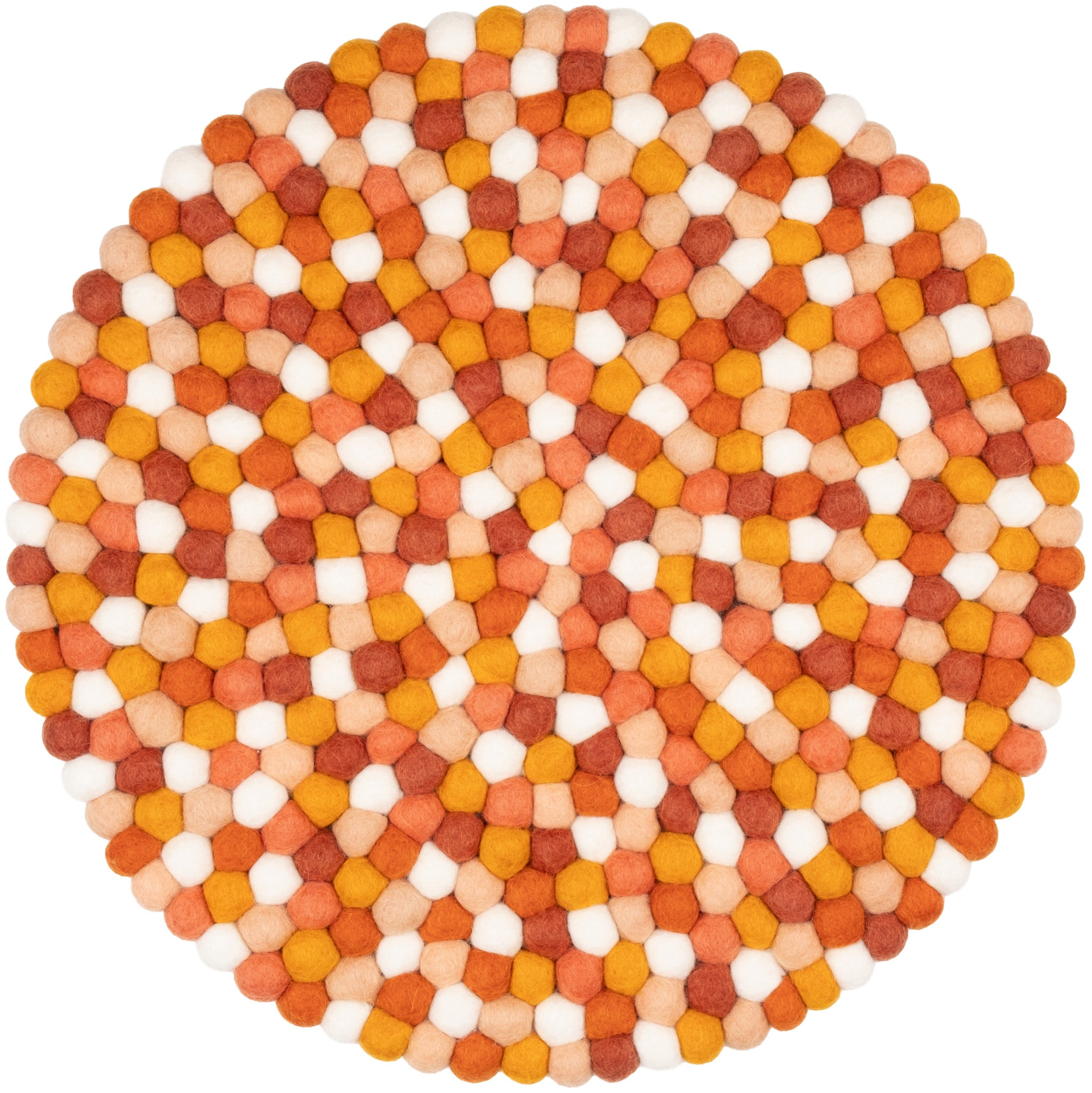 myfelt Stuhlkissen Filzkugel Sitzauflage ⌀ 36 cm, beidseitig verwendbar, 100 % Schurwolle