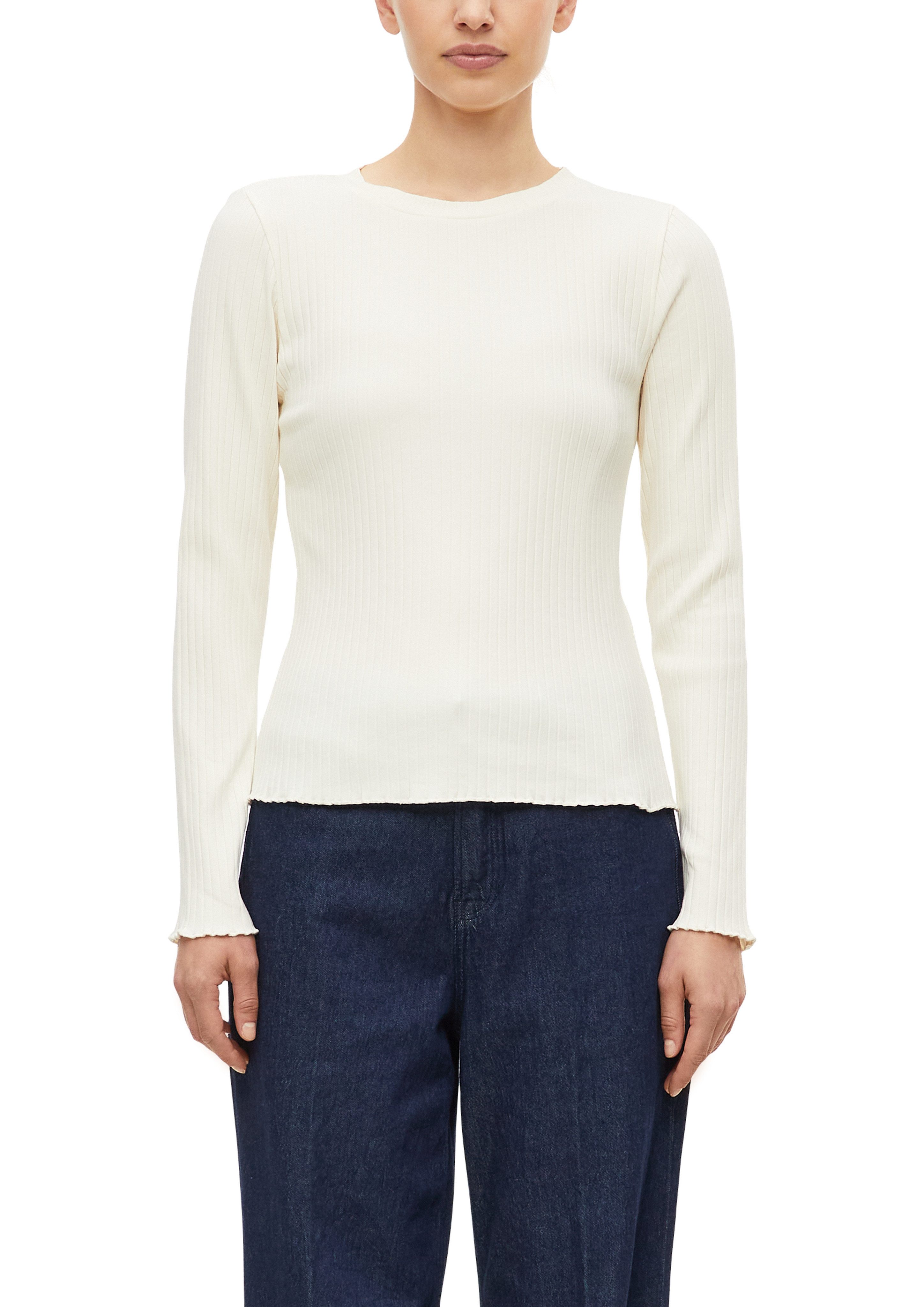 s.Oliver Langarmshirt in Ripp-Optik und mit Rundhals / Stretch